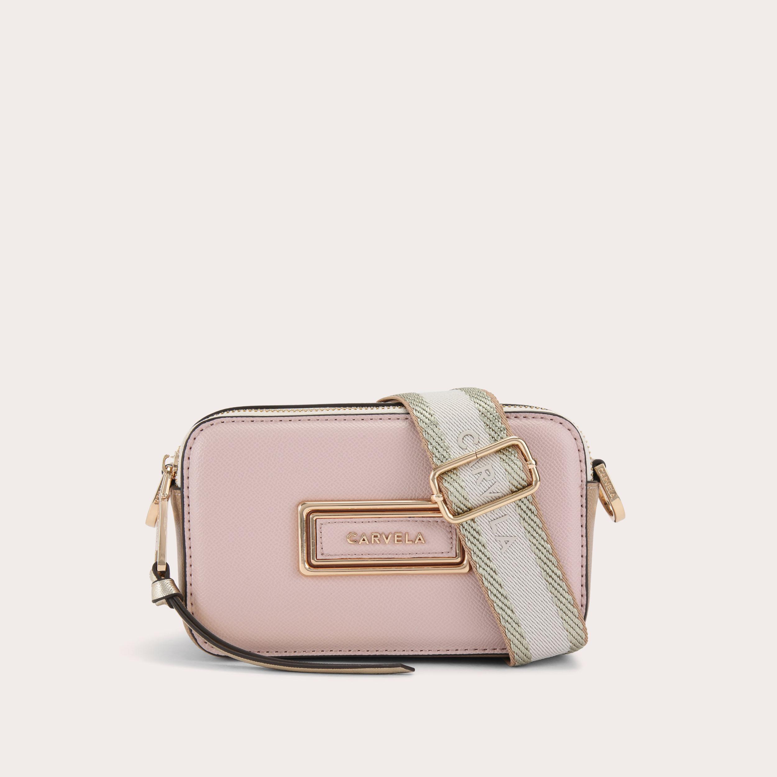 MINI ROMA RECTANGLE Pale Pink Rectangle Cross Body Bag by CARVELA