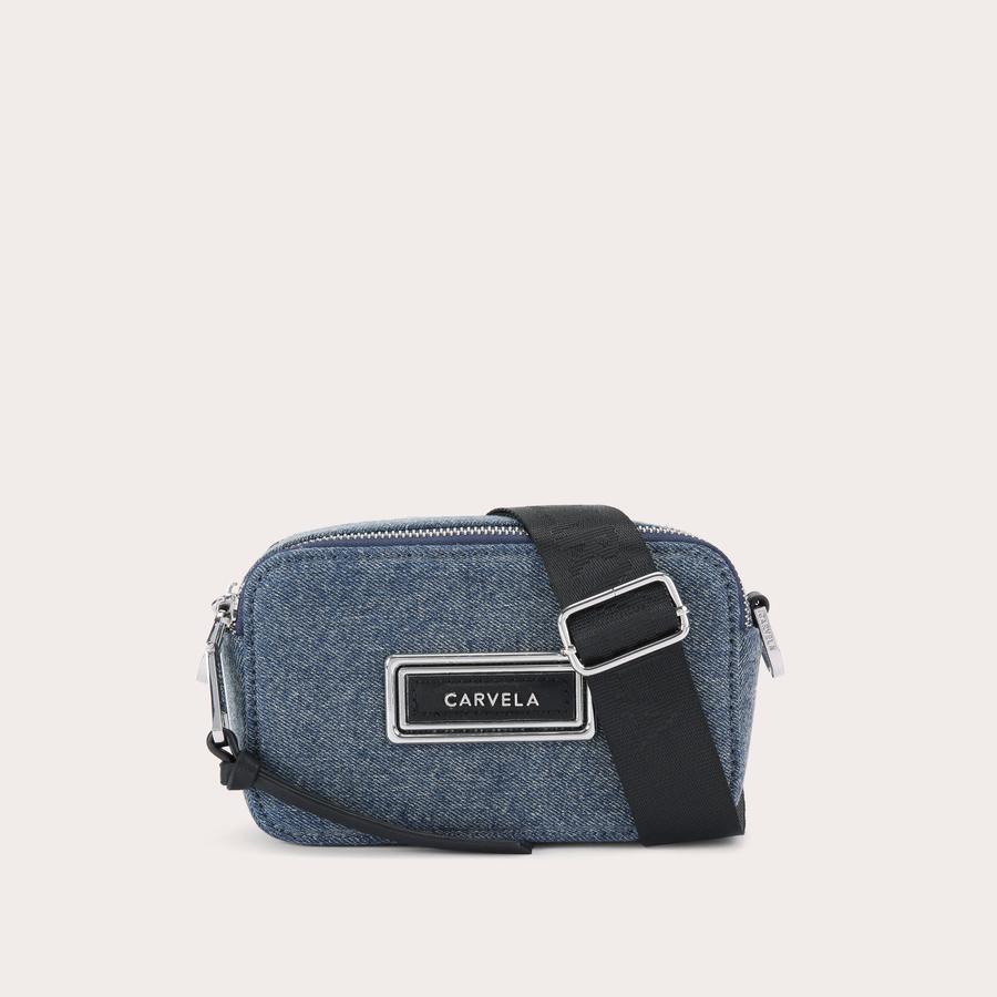 MINI ROMA RECTANGLE Denim Cross Body Bag by CARVELA