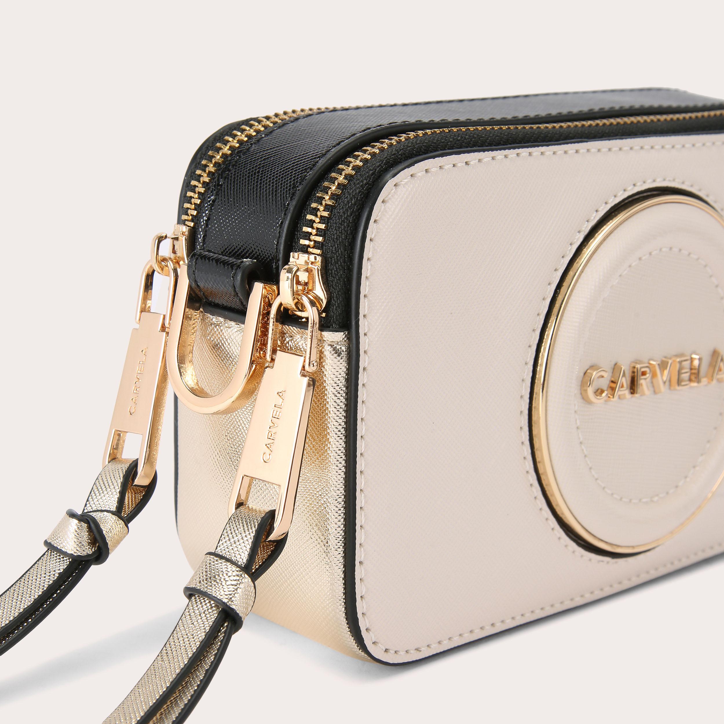 MINI ROMA CIRCLE Bone Camera Bag by CARVELA