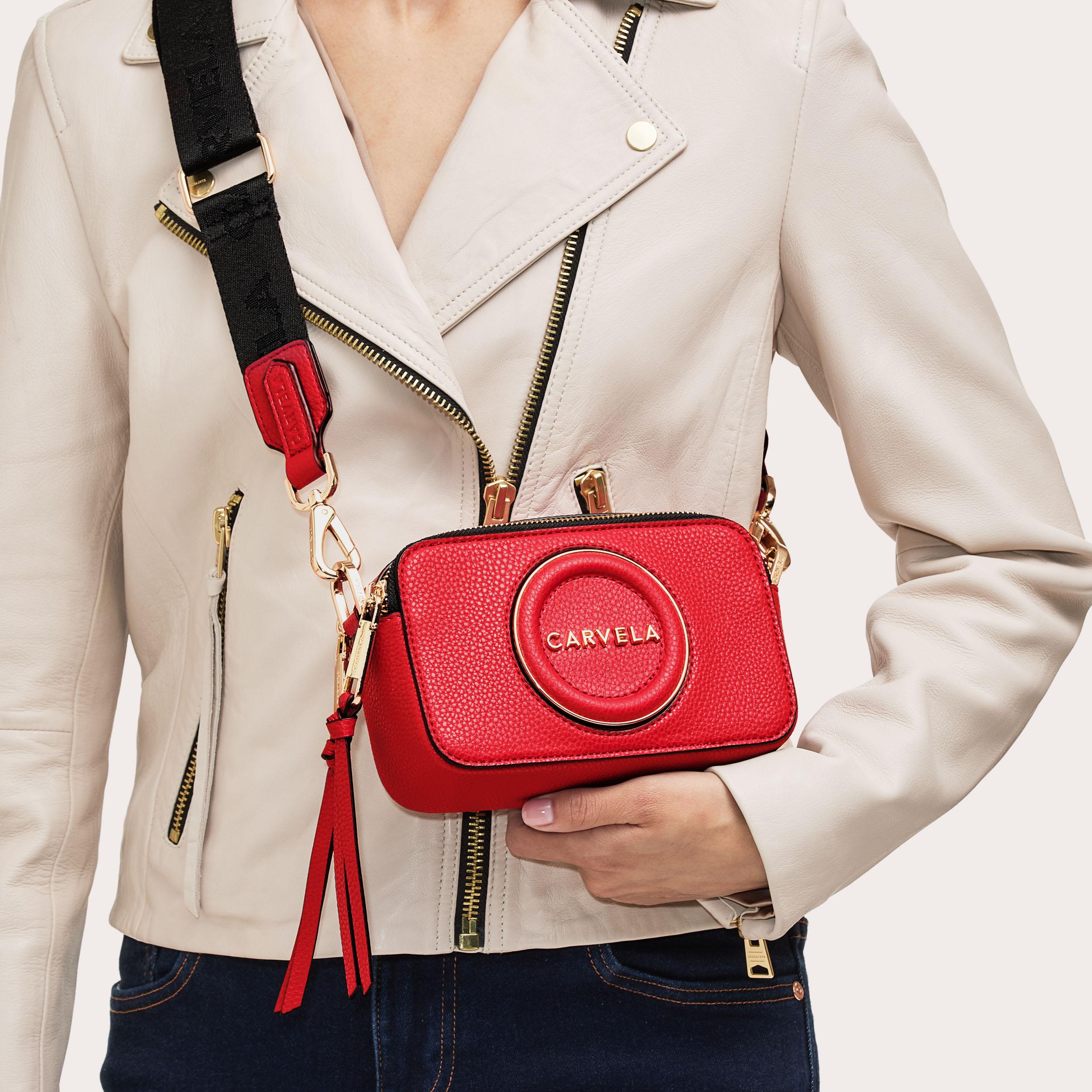 MINI ROMA CIRCLE Red Camera Bag by CARVELA