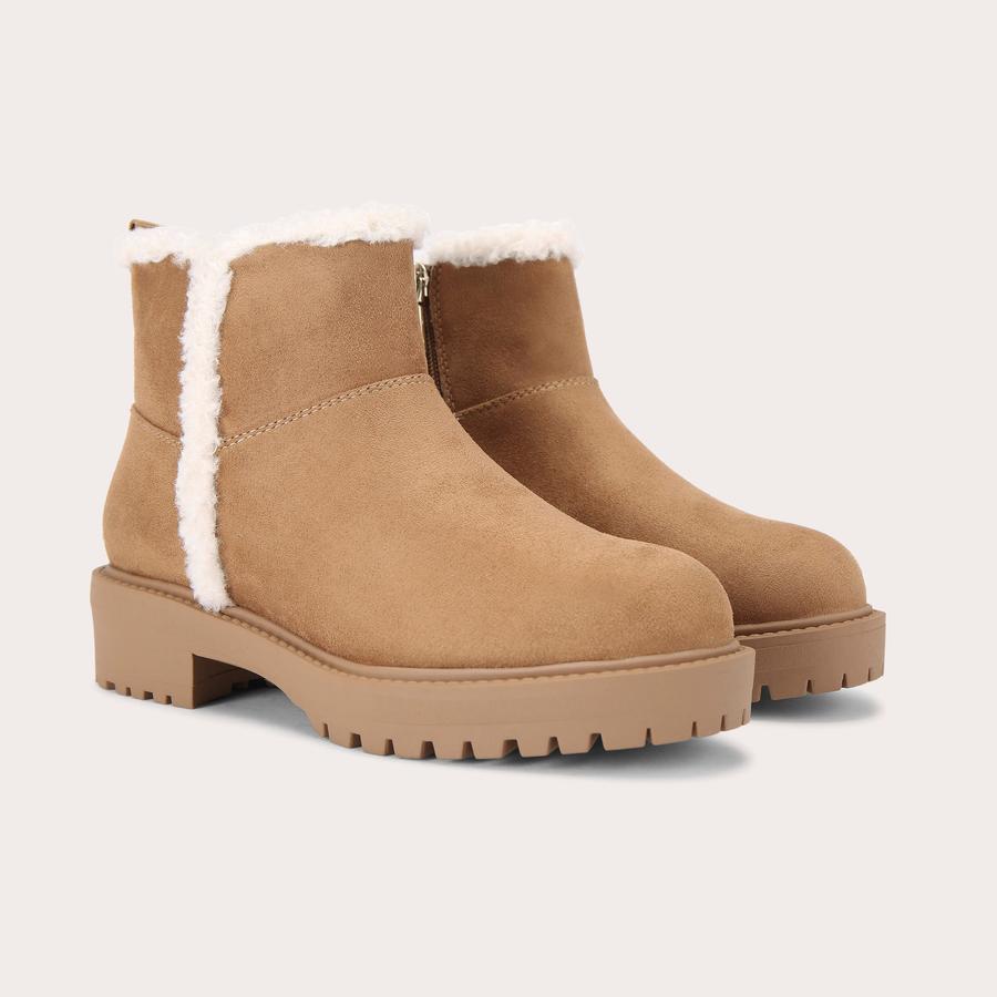 COSY ANKLE Tan Microsuede Ankle Boot by CARVELA