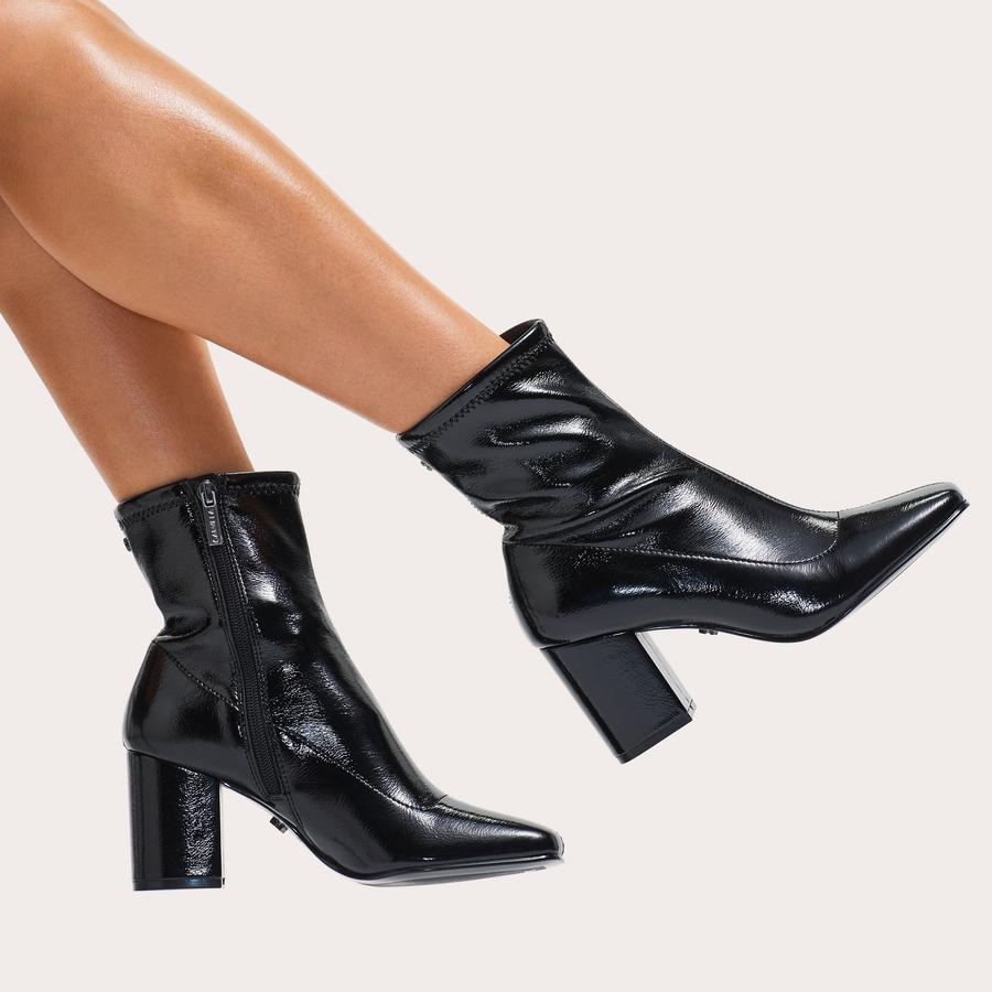 Carvela black leather ankle boots best sale