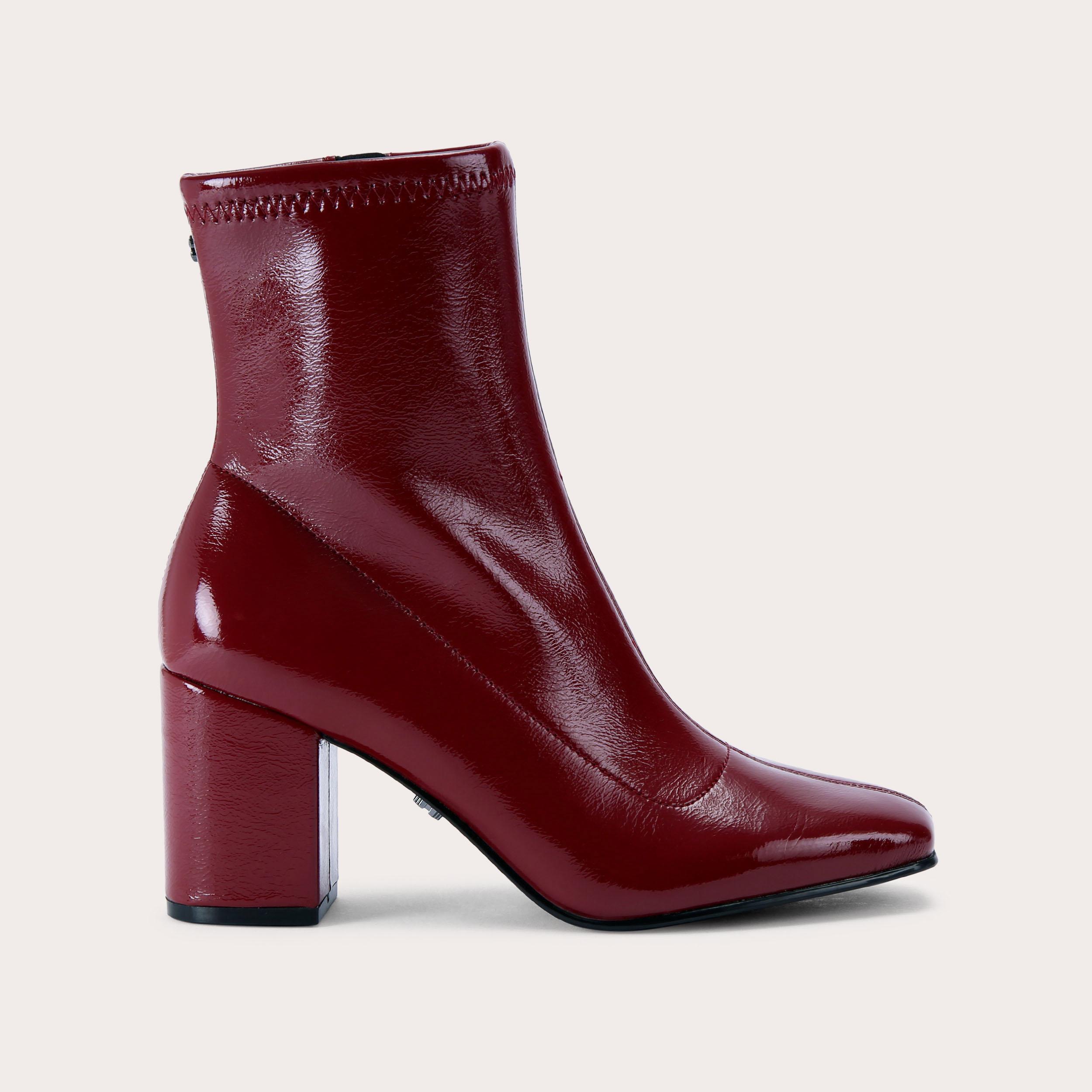 Patent leather boots red on sale