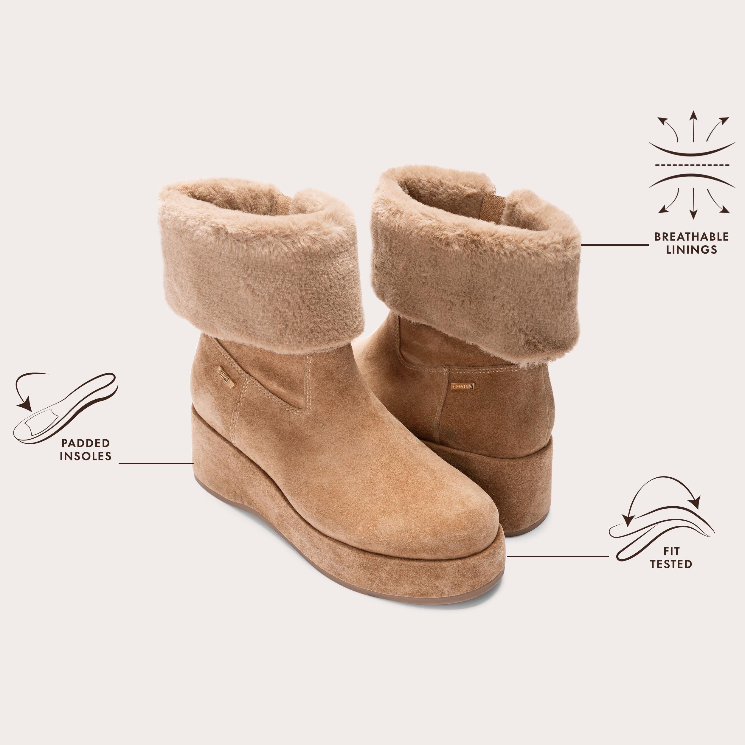 APRES FUR Taupe Suede Ankle Boot by CARVELA
