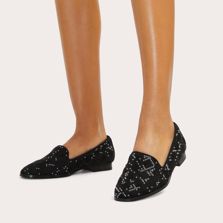 KINGSLEY LOAFER Black Crystal Slip On Loafer by CARVELA