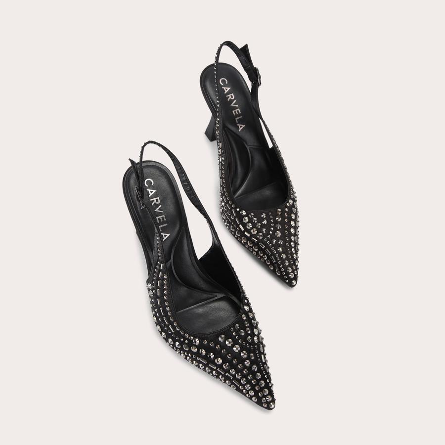 CATWALK SLING Black Studded Slingback Heel by CARVELA