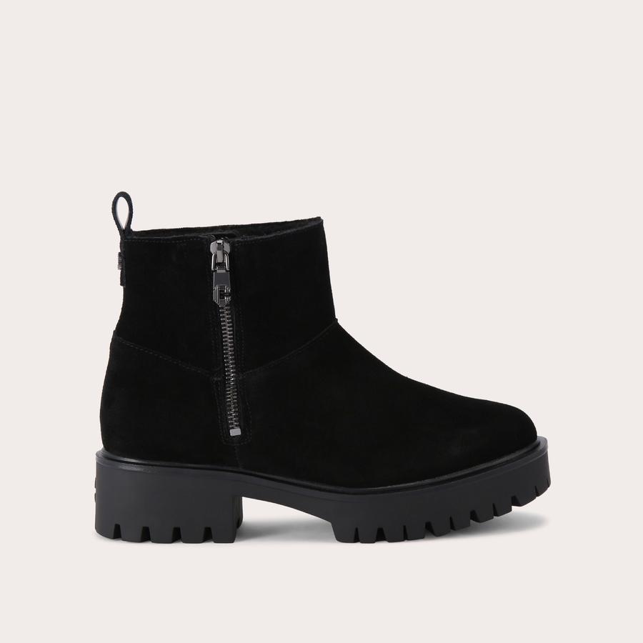 LIMIT FUR Black Suede Ankle Boot by CARVELA