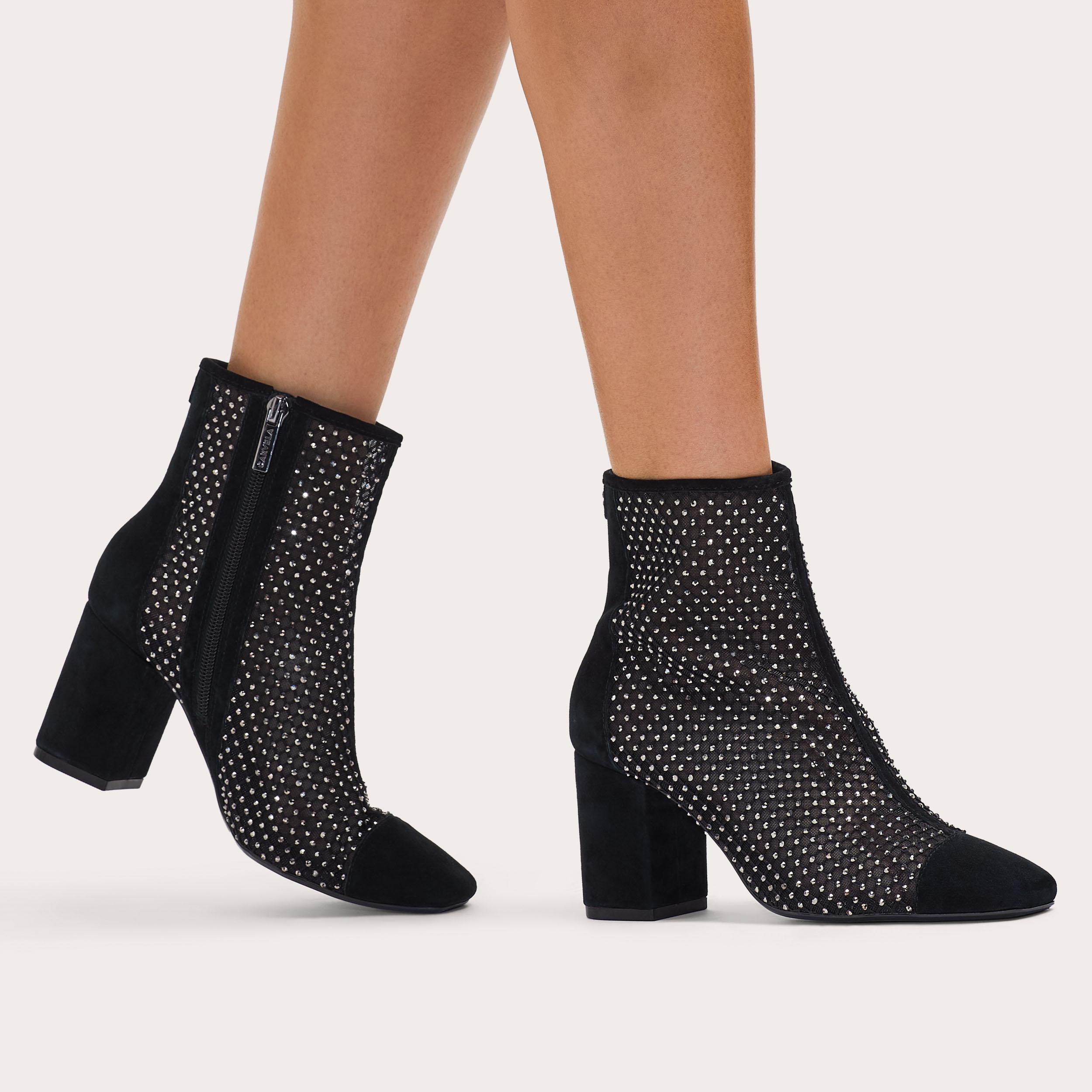 carvela black suede sock bootie HOTSOX ANKLE BLOCK Crystal Ankle Boot by CARVELA