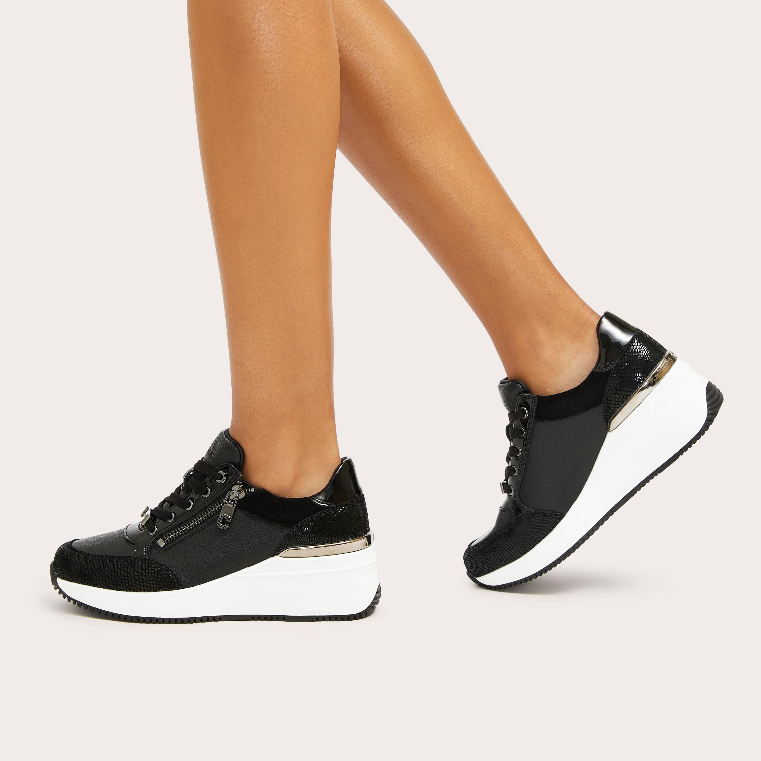 Black wedge sneakers target online