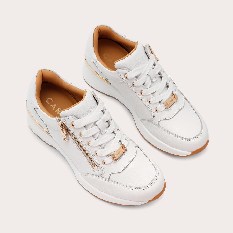 SKYLINE WEDGE SNEAKER Bone Leather Sneaker by CARVELA