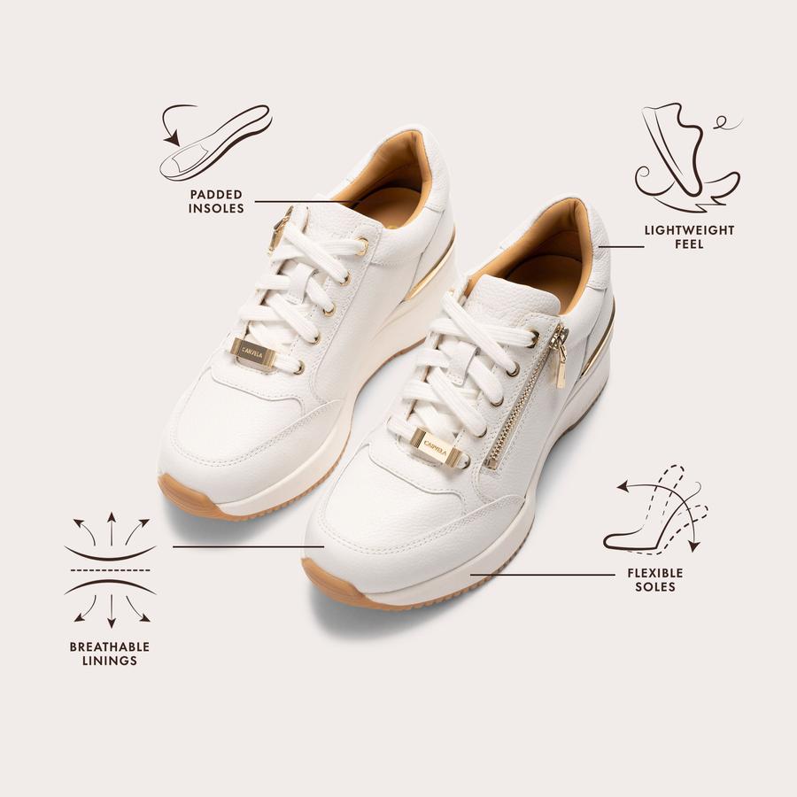 SKYLINE WEDGE SNEAKER Bone Leather Sneaker by CARVELA
