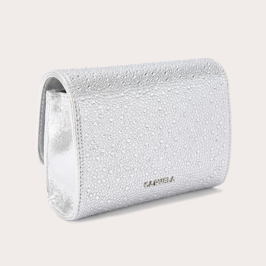 Silver glitter shoulder bag deals