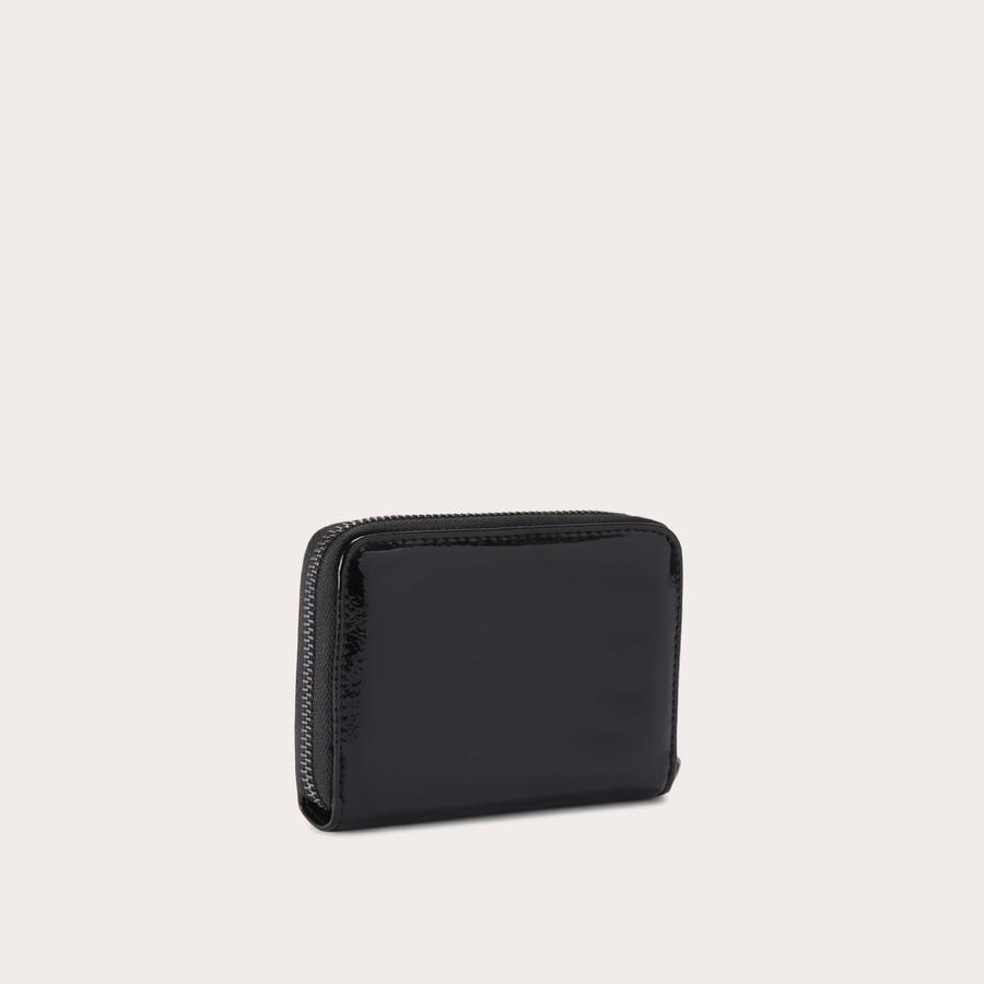 レザー風【Carvela】Carvela フレーム ブラック ミニ財布 FRAME MINI PURSE Black Patent Zipped Purse by CARVELA