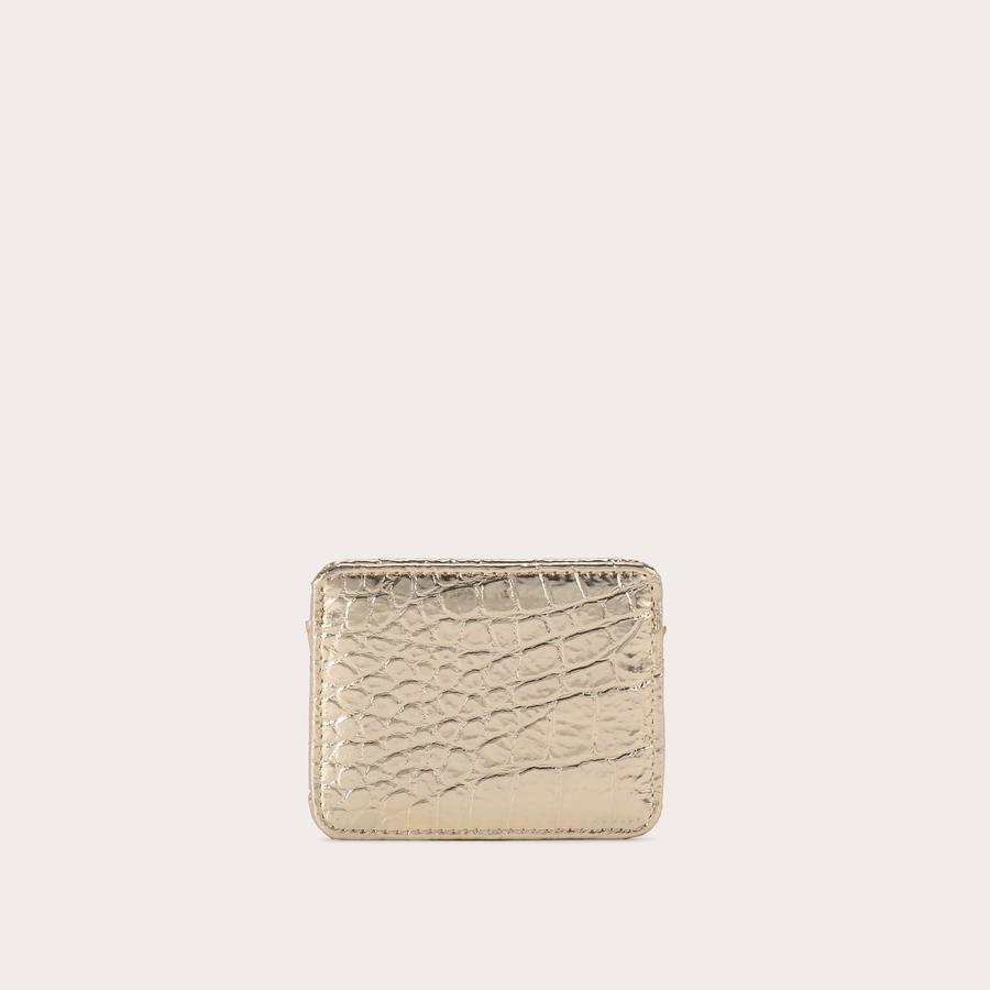 ロベルト・カルロス ジャージーカード 24ct Gold Plated JESSICA CARD HOLDER Gold Croc Embossed Card Holder by CARVELA