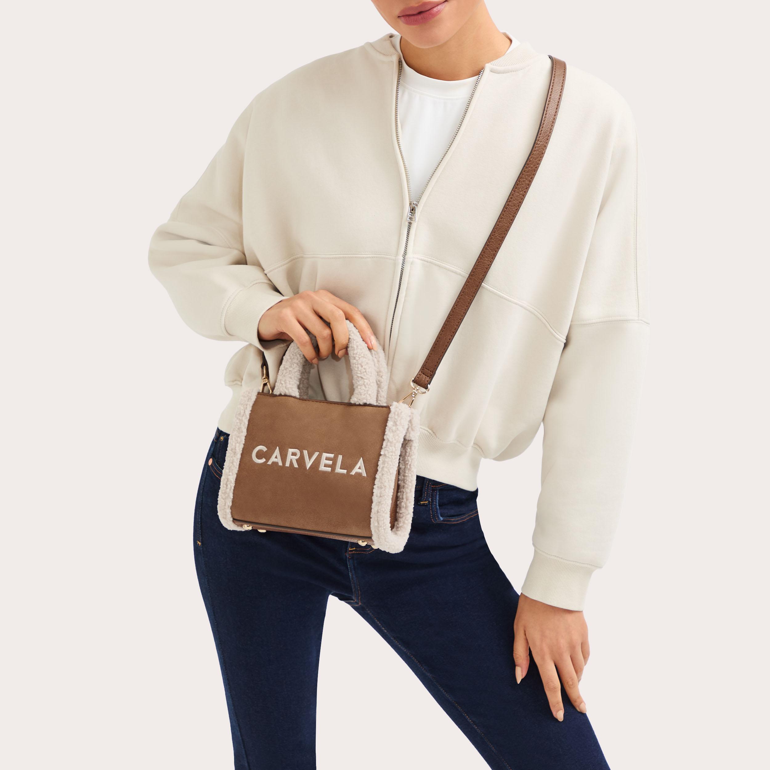 FRAME MICRO FUR Tan Faux Fur Tote Bag by CARVELA