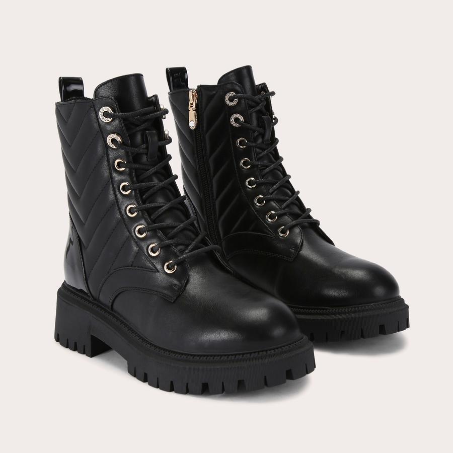 ACE LACE UP Black Combat Boot by CARVELA