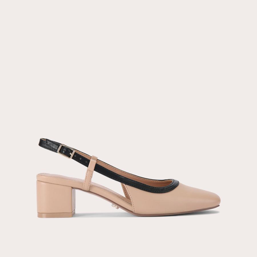 LEILA Beige Slingback Block Heel by CARVELA