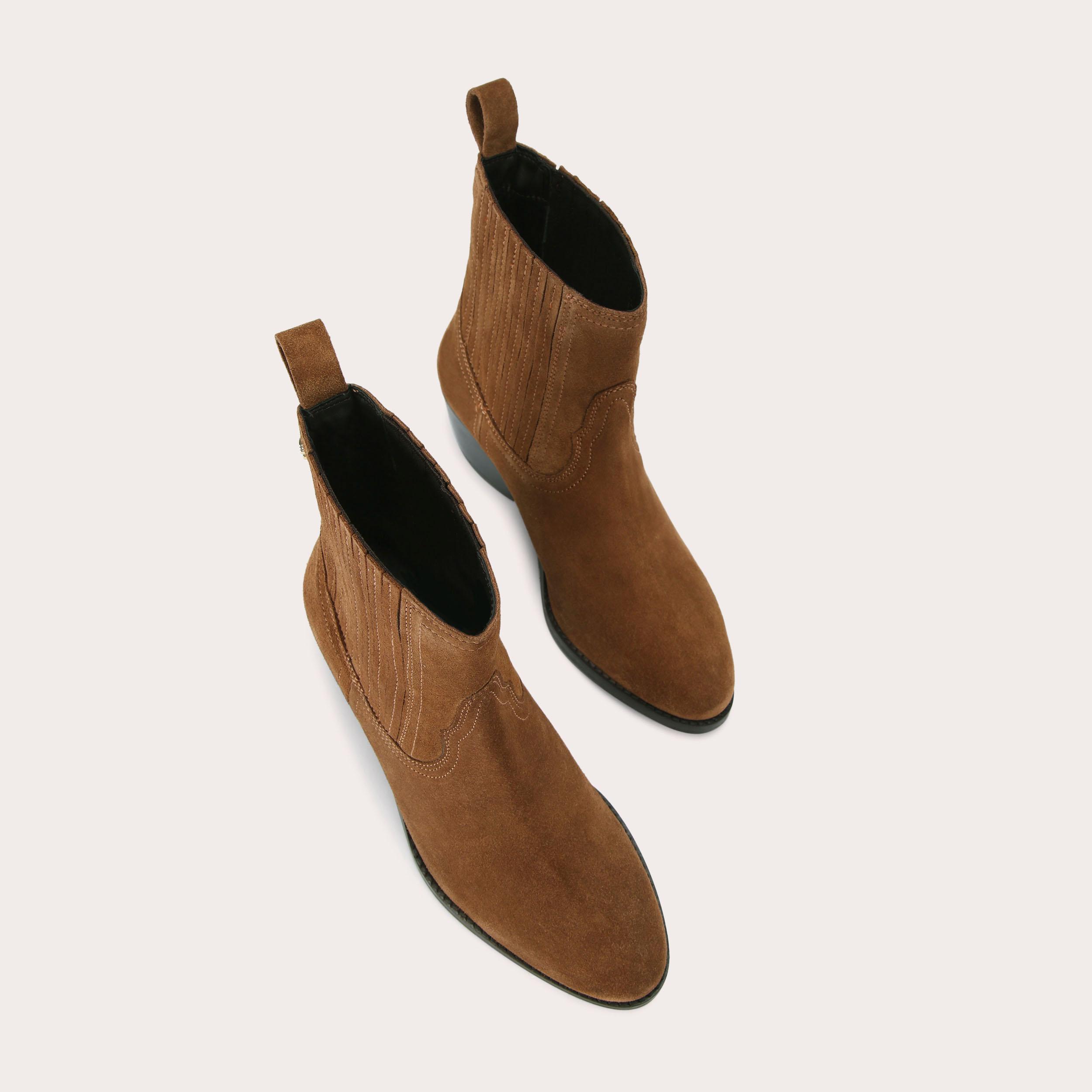 DOLLY WESTERN Brown Suede Ankle Boot by CARVELA