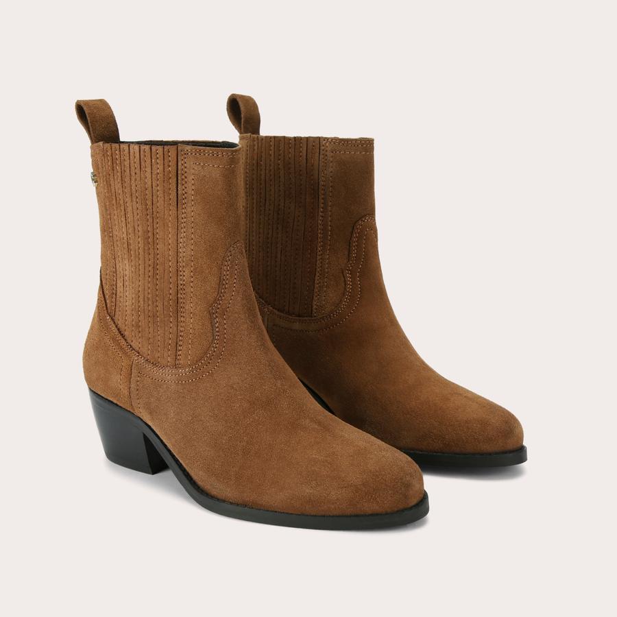 DOLLY WESTERN Brown Suede Ankle Boot by CARVELA