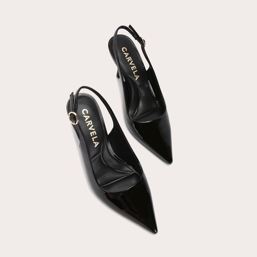 SPIRIT SLING Black Patent Heel by CARVELA