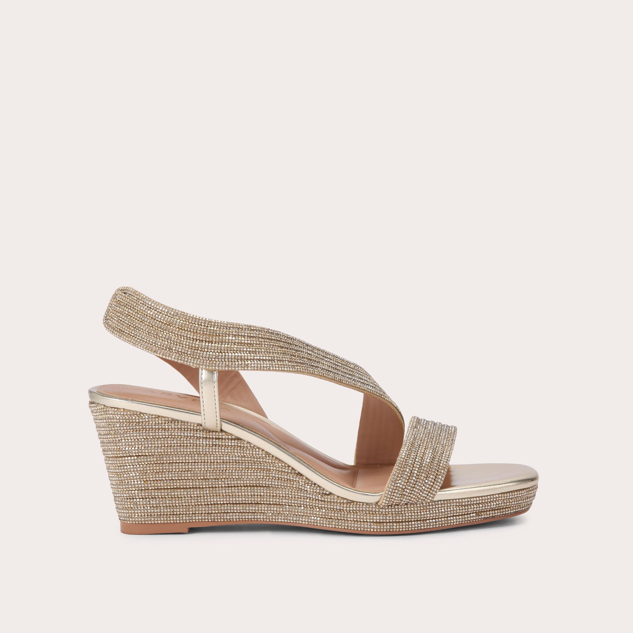 Gala Wedge Jewel Heel - metallics