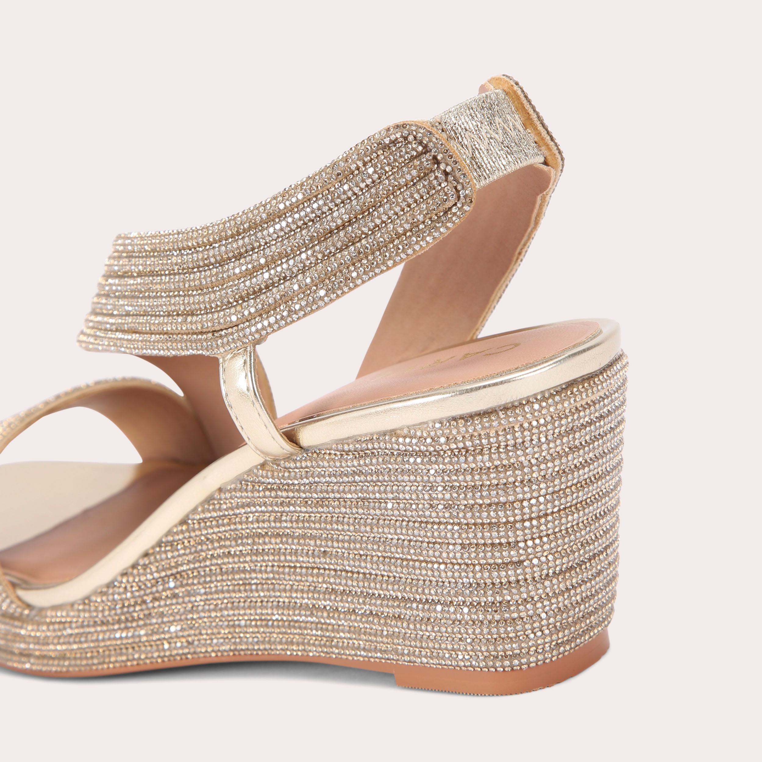 slim fit dress slacks Amora Gold Wedges main image 1