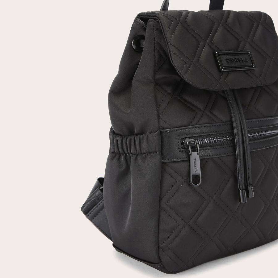 TAYLOR MIDI BACKPACK Black Nylon Backpack by CARVELA