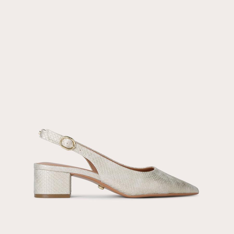 HONOUR SLING Gold Slingback Heel by CARVELA