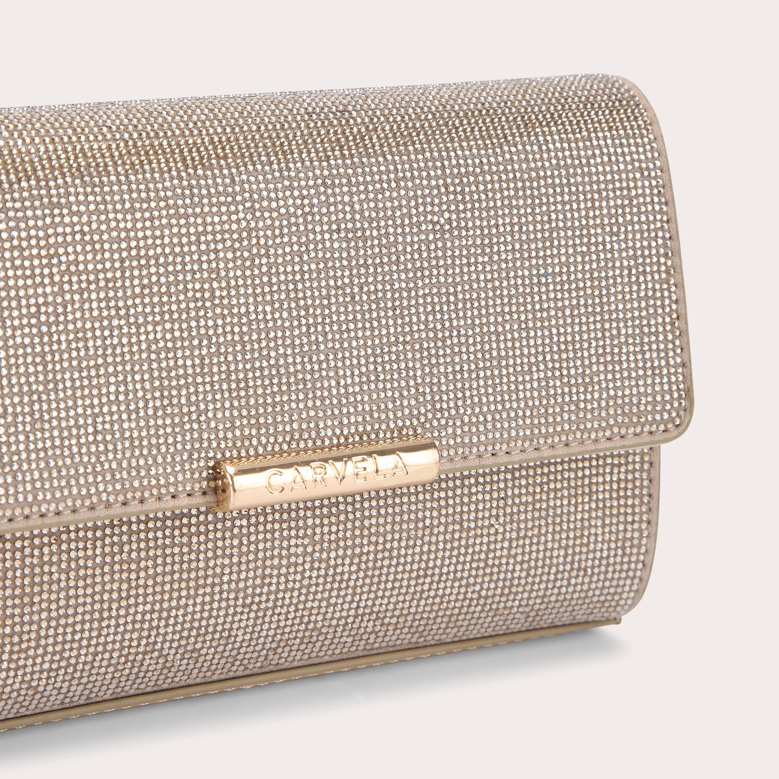 GALA CLUTCH 2 Gold Crystal Clutch Bag by CARVELA
