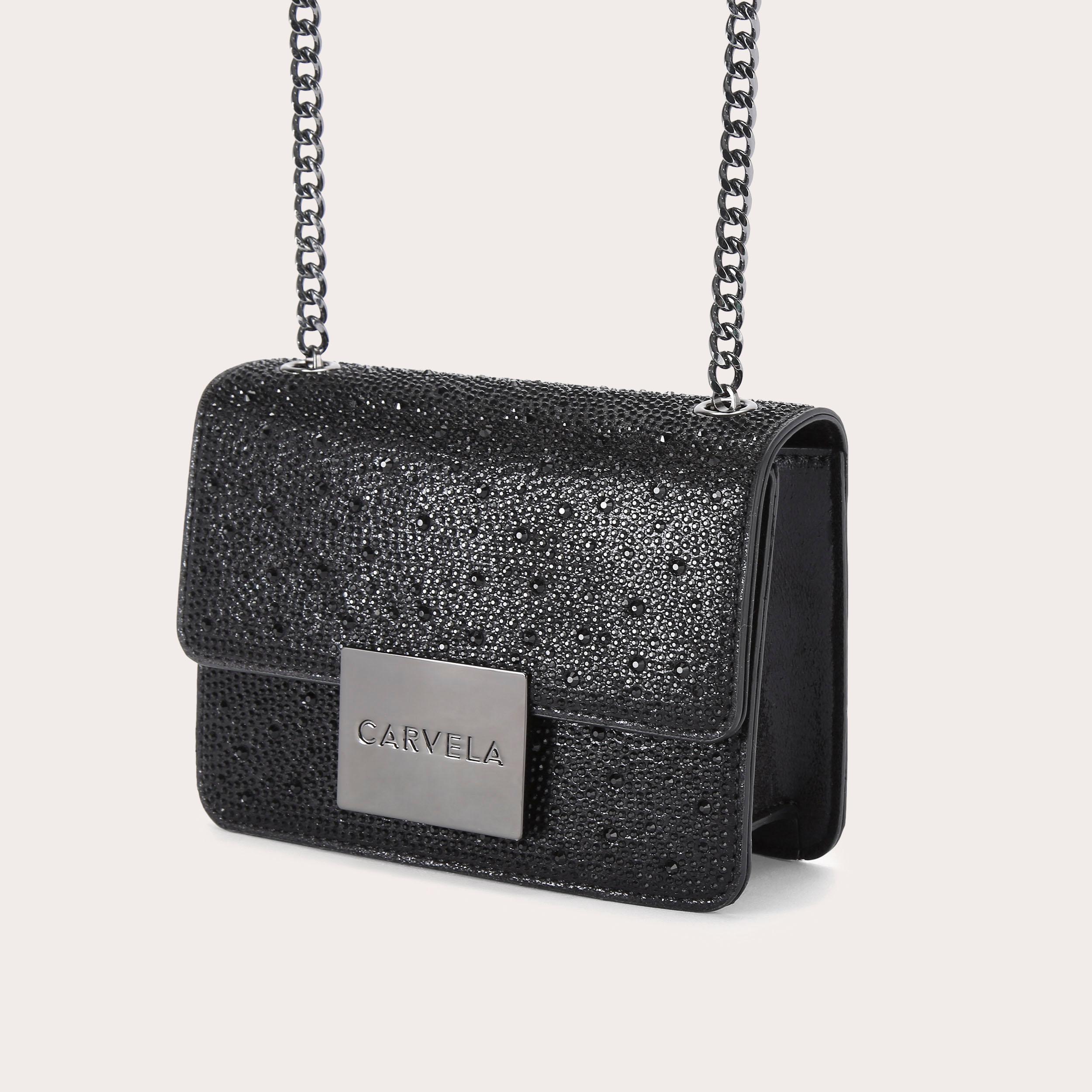 BEE MINI XBODY Black Fabric Cross Body Bag by CARVELA