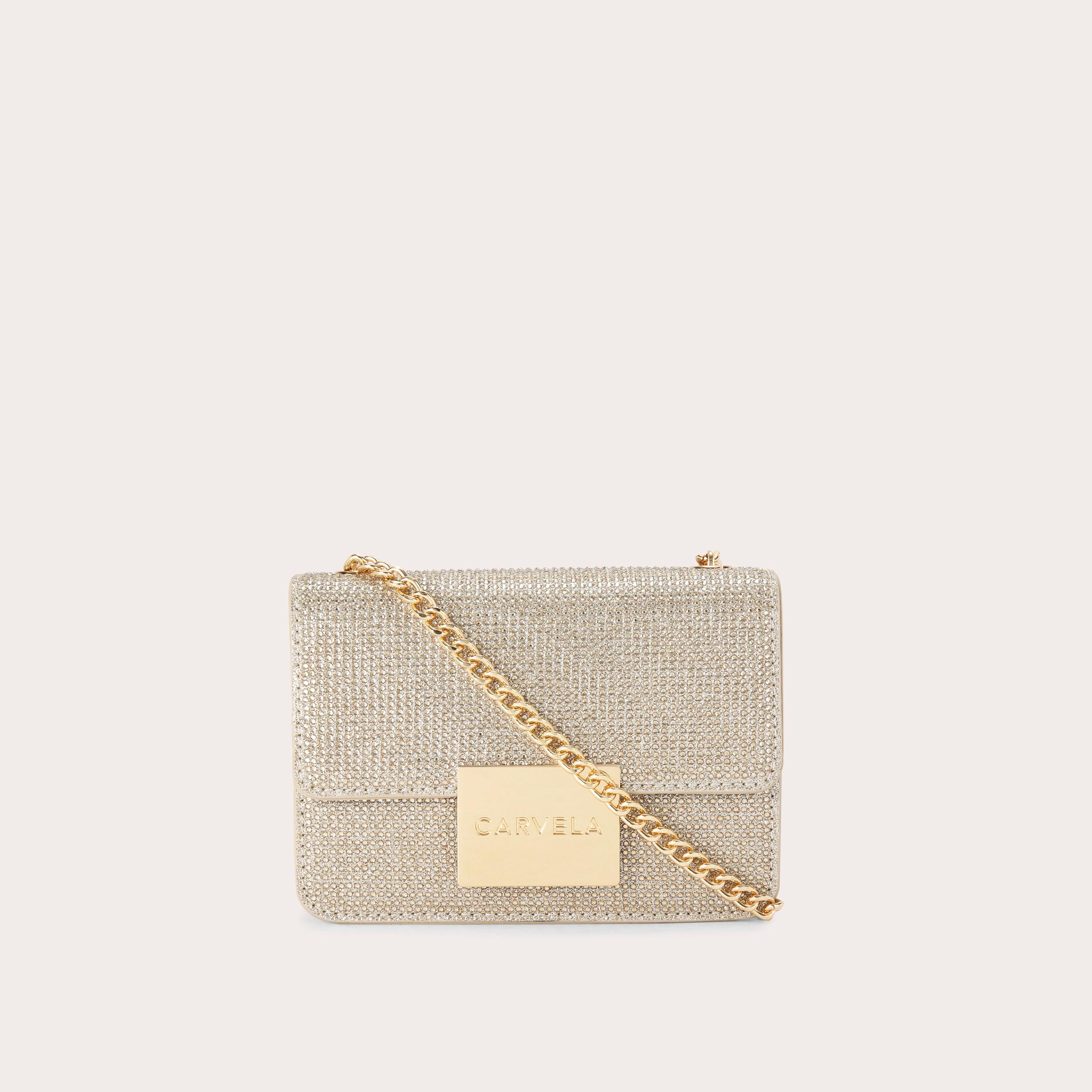 BEE MINI XBODY Gold Glitter Cross Body Bag by CARVELA