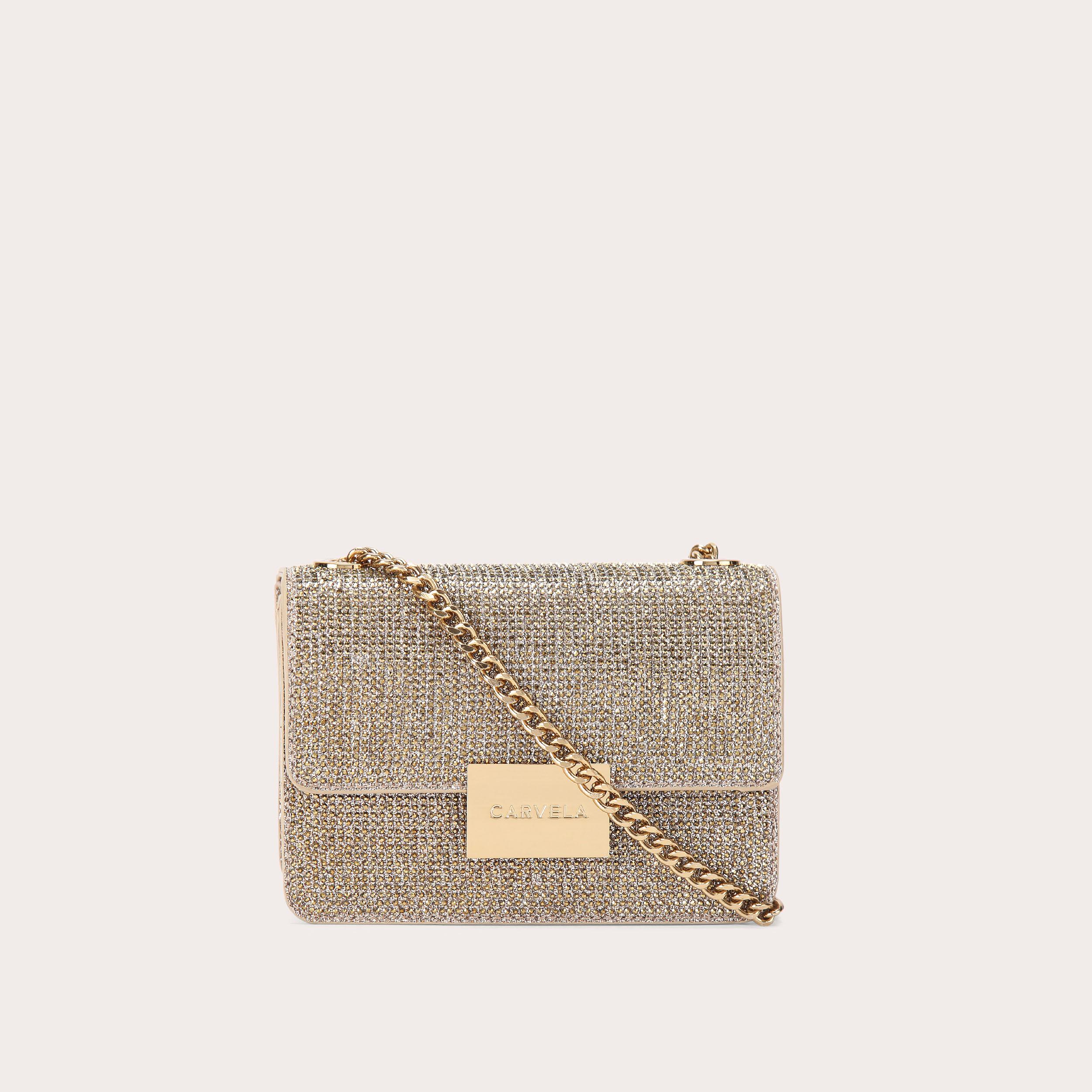 BEE MINI XBODY Gold Croc Print Mini Cross Body Bag by CARVELA