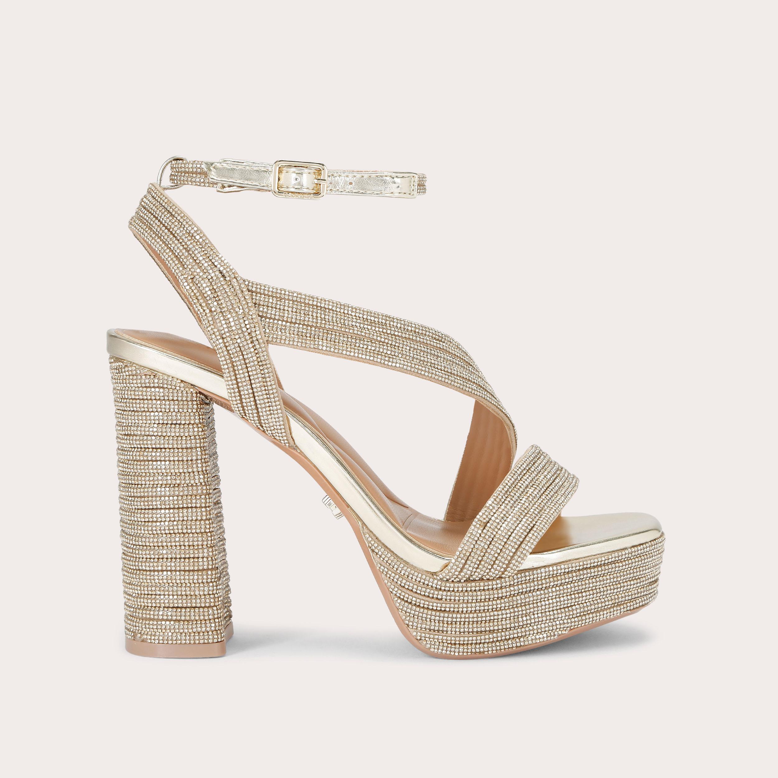 Gala Platform Jewel Heel - metallics