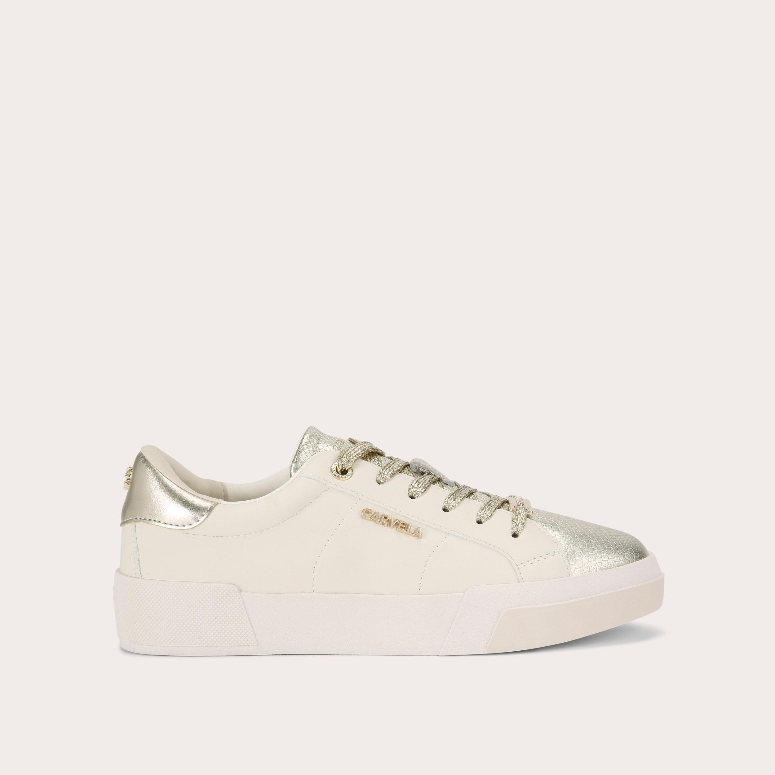 carvela SANTIANA SNEAKER White Gold Trainer by CARVELA