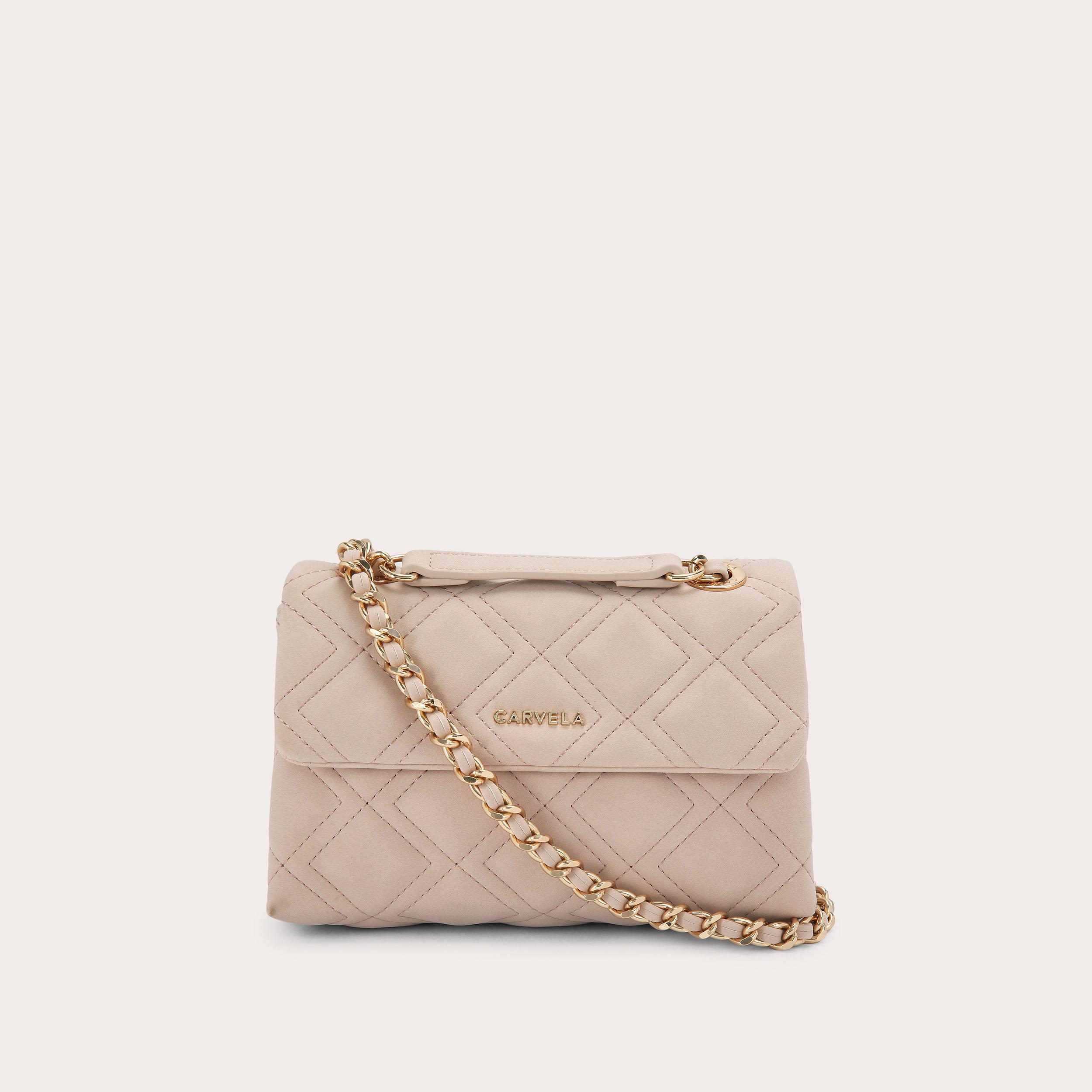 ROSA CHAIN SHOULDER Blush Microsuede Chain Shoulder by Carvela