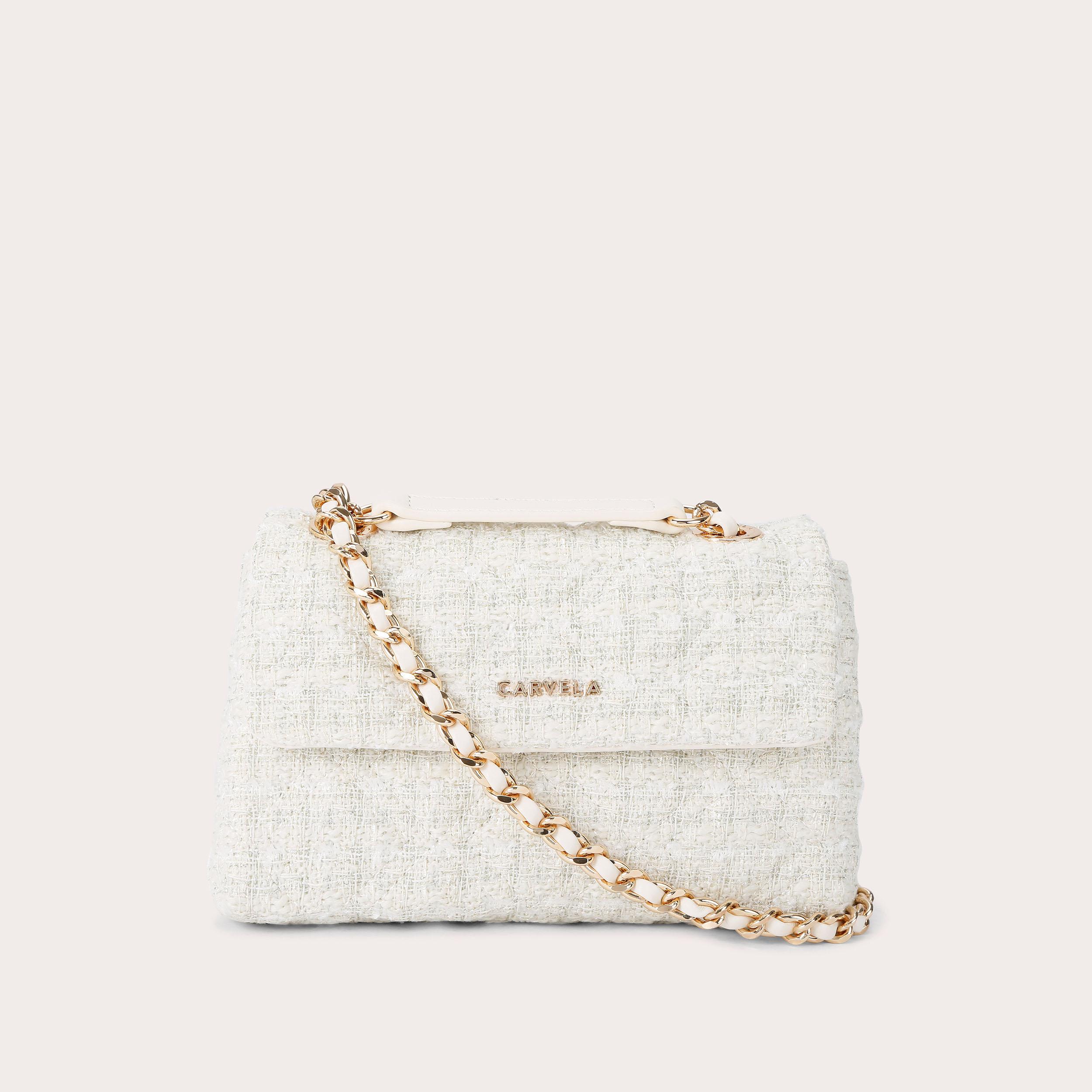 ROSA CHAIN SHOULDER Bone Synthetic Shoulder Bag by CARVELA