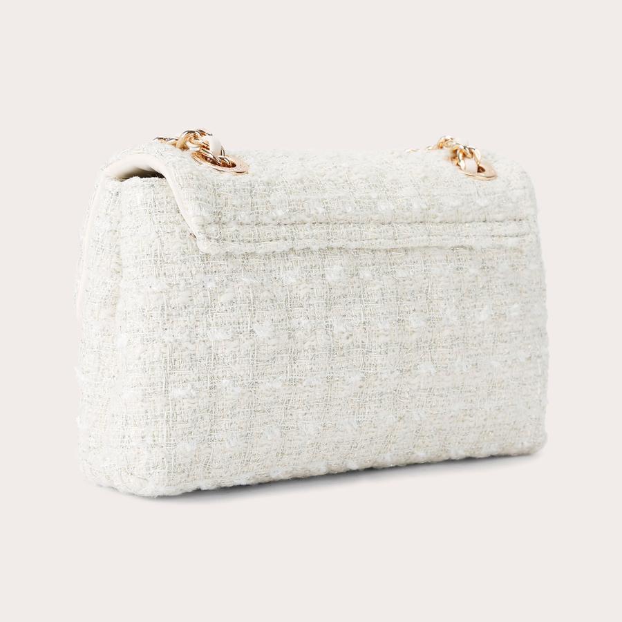 ROSA CHAIN SHOULDER Bone Tweed Shoulder Bag by CARVELA