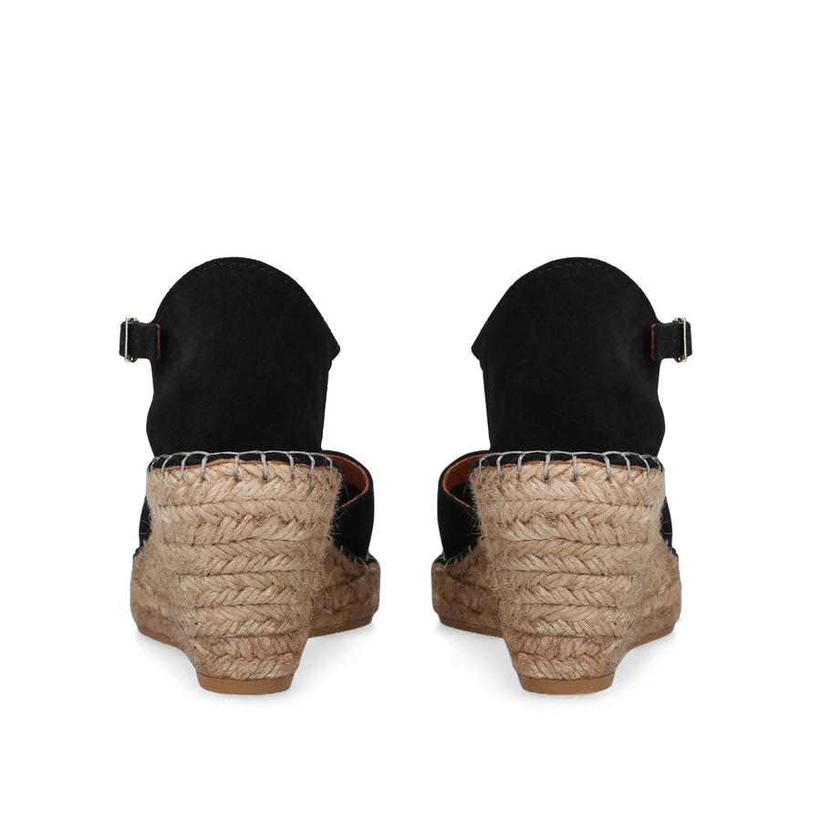SIMPLE Black Wedge Heel Sandals by CARVELA COMFORT