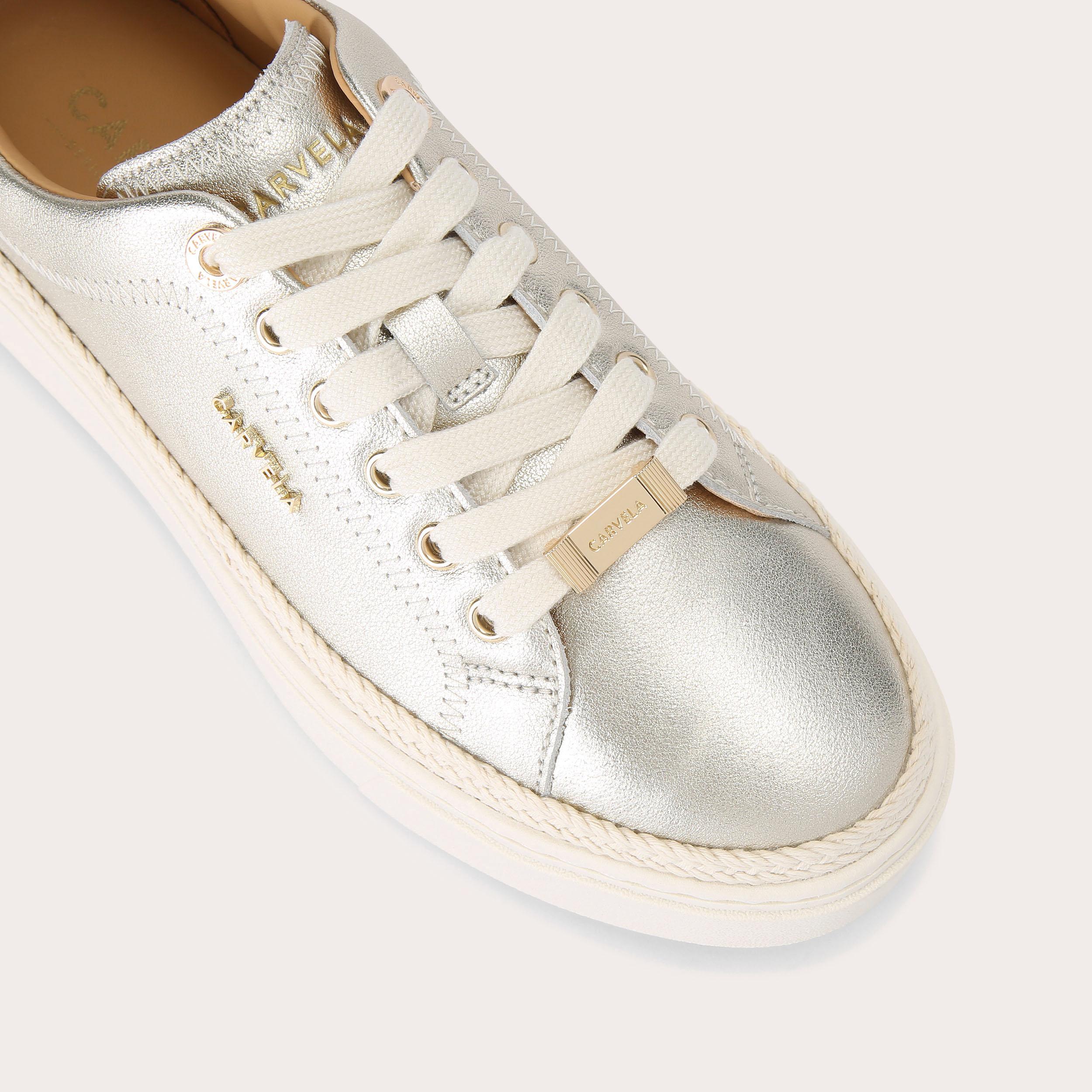 ☆キラキラスニーカー☆treaトレア 高級レザースニーカー ゴールドグリッター caprese-sneaker-gold-leather-