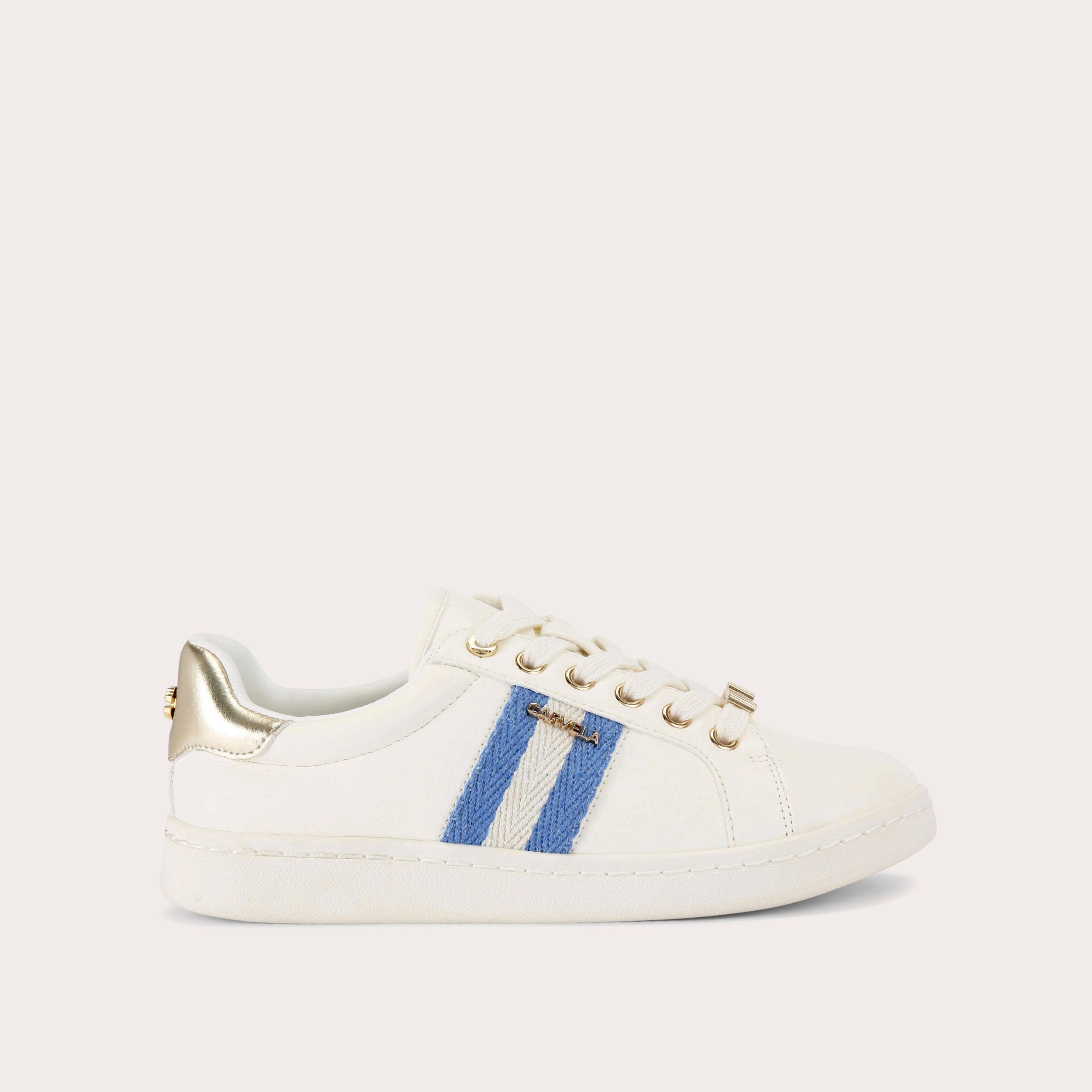 PALERMO STRIPE SNEAKER Blue Stripe Lace Up Sneaker by CARVELA