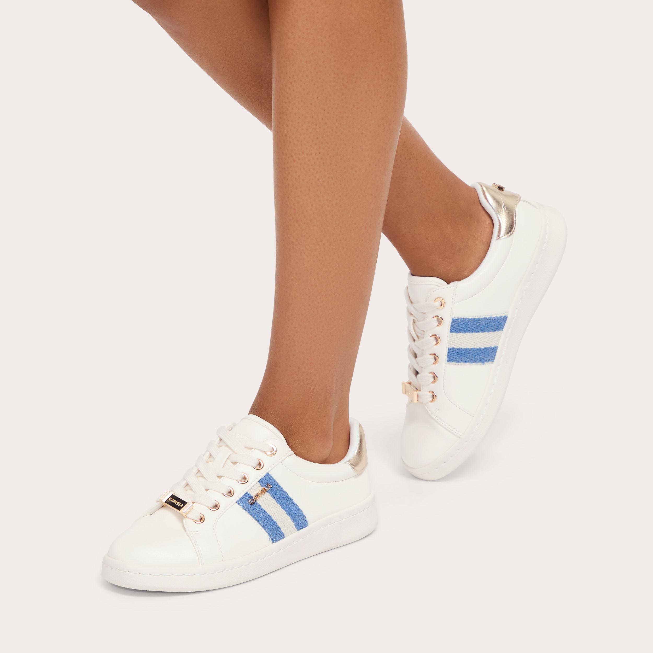PALERMO STRIPE SNEAKER Blue Stripe Lace Up Sneaker by CARVELA