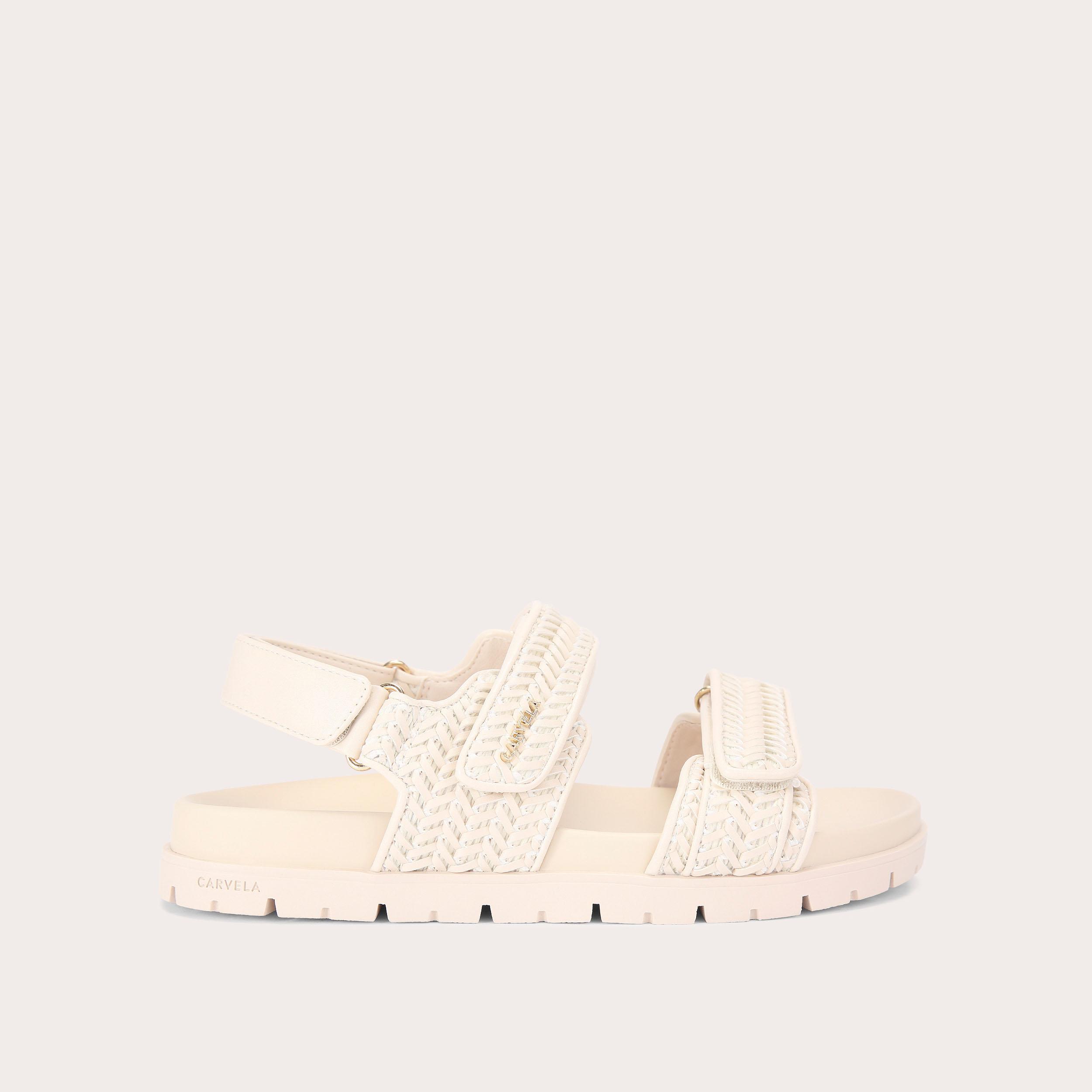 carvela SARDINIA SANDAL Bone Woven Sandal by CARVELA
