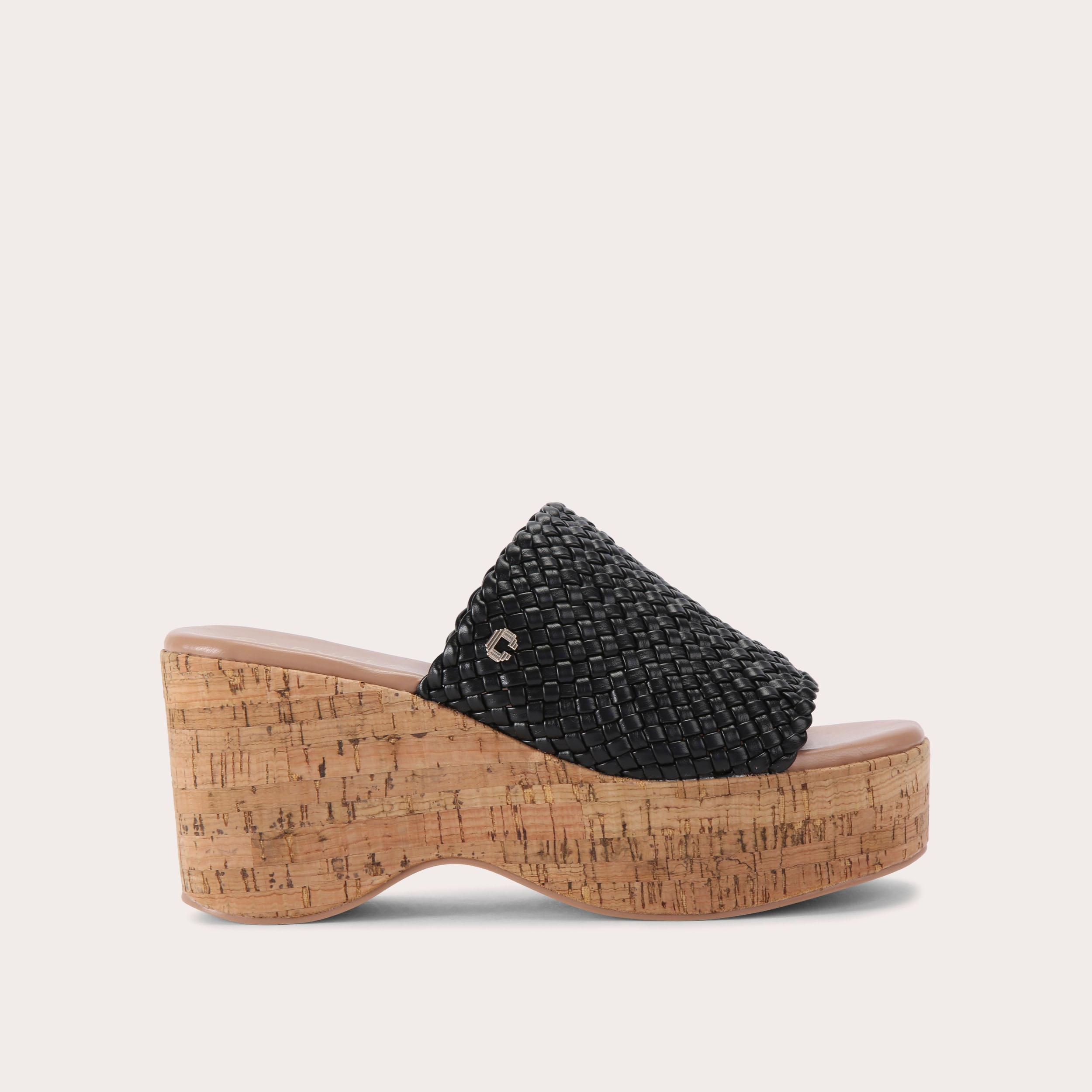KRYPTON WEAVE WEDGE Black Woven Wedge Heel by CARVELA COMFORT