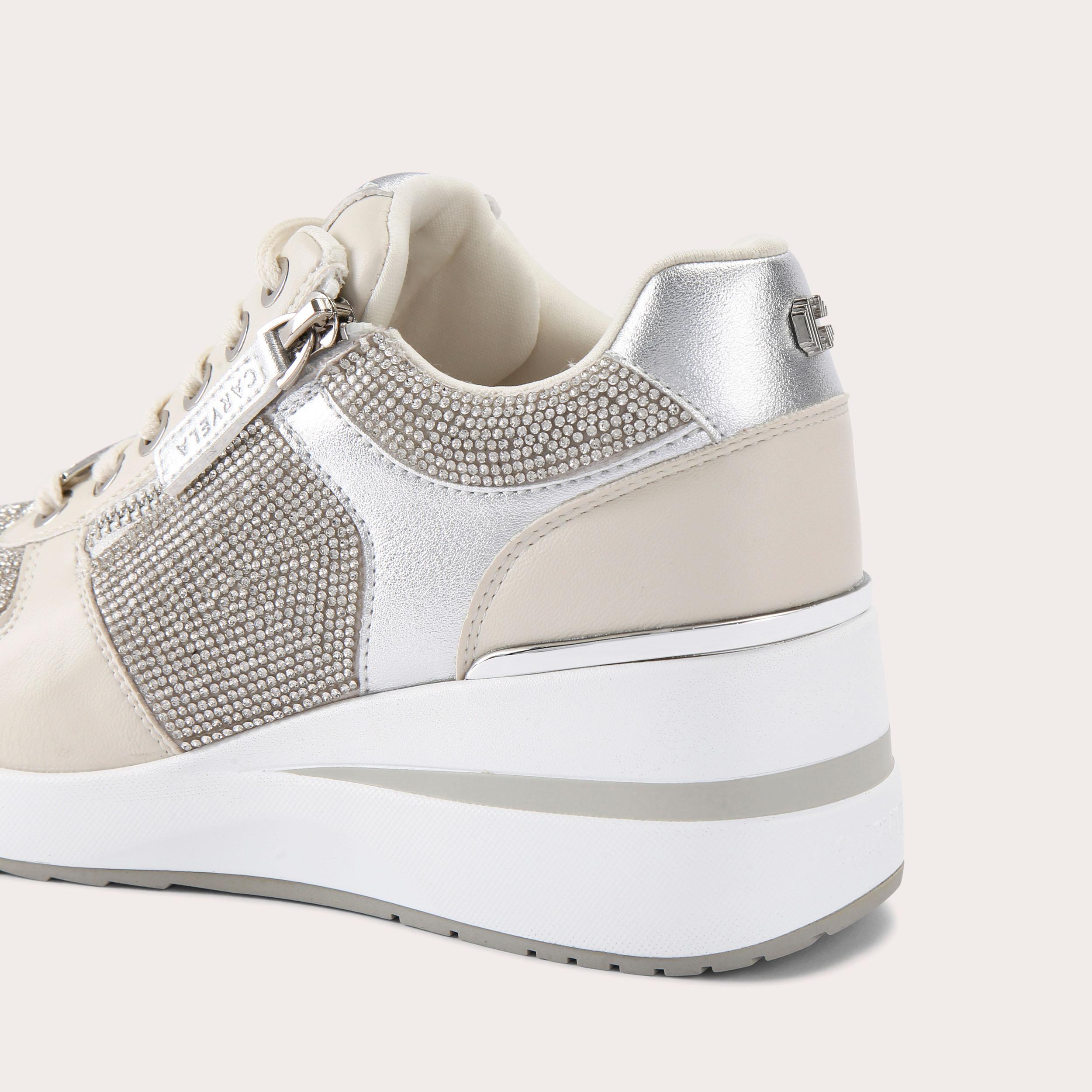 HIGH RISE JEWEL Crystal Hidden Heel Trainer by CARVELA