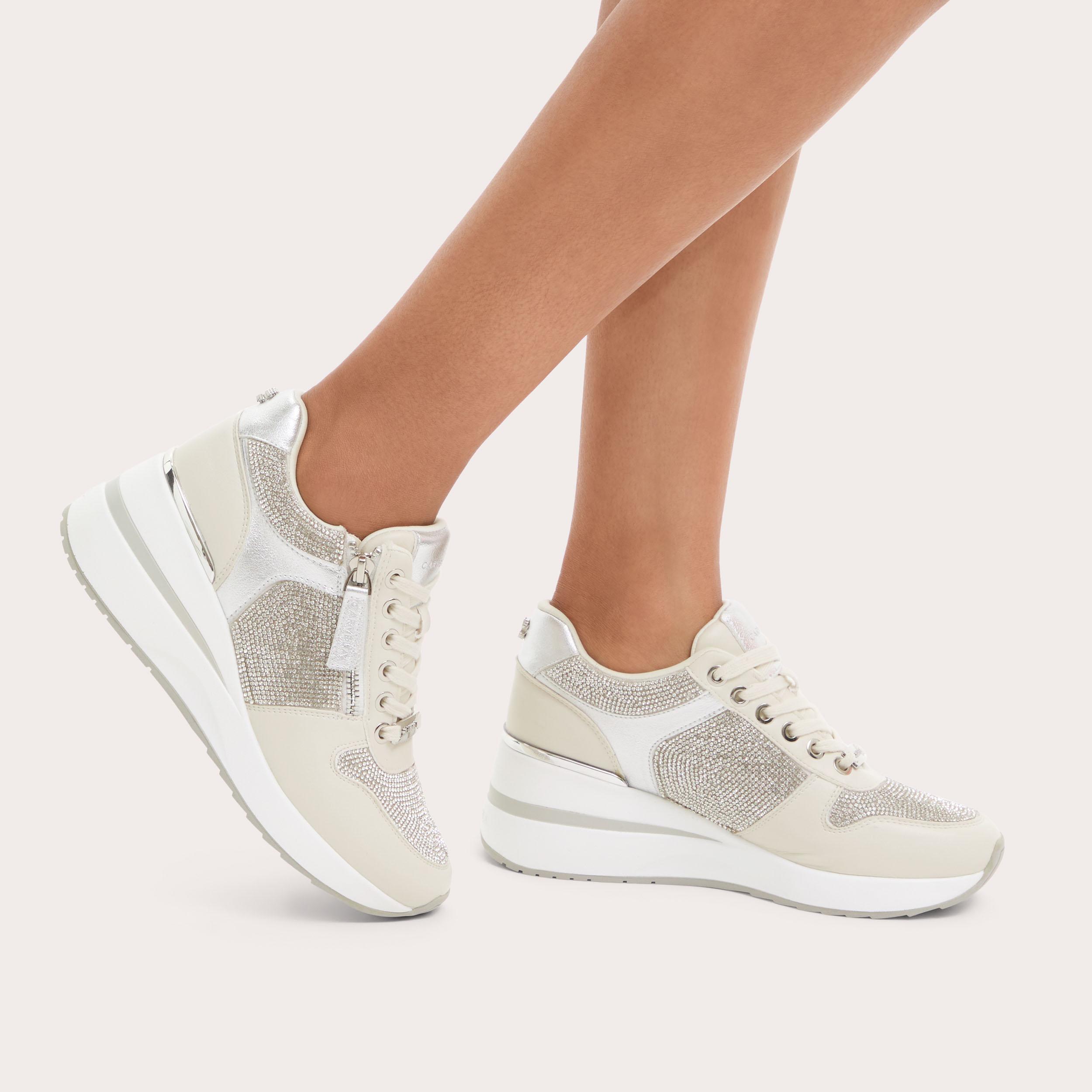 HIGH RISE JEWEL Crystal Hidden Heel Trainer by CARVELA