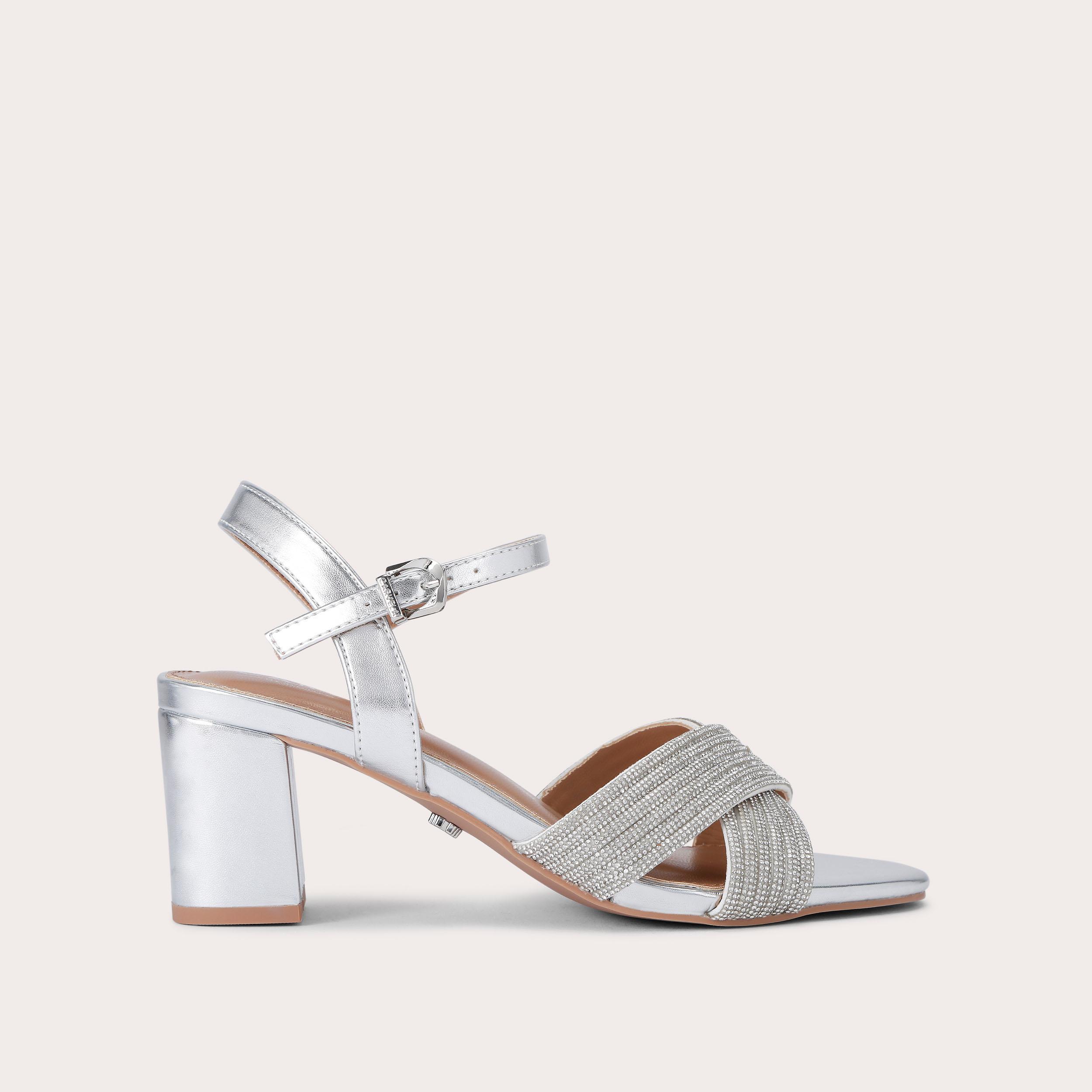 carvela silver heels