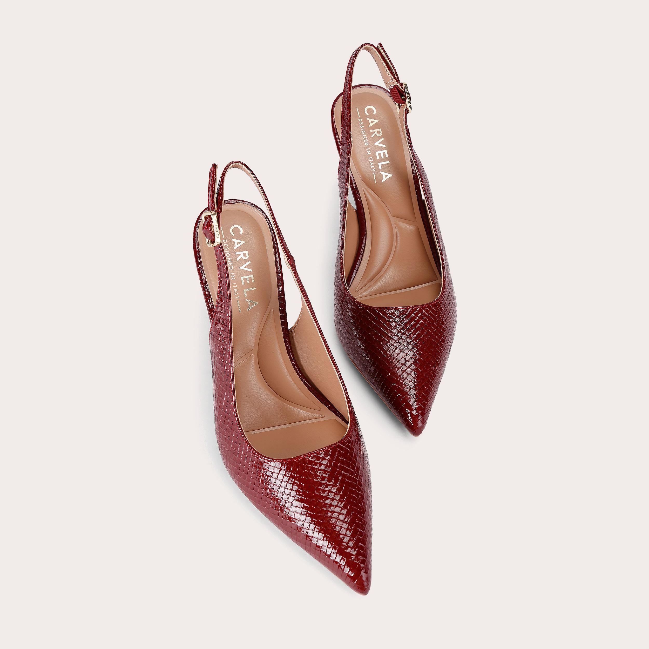 Arleta Sling Back Buckle Heel - Red