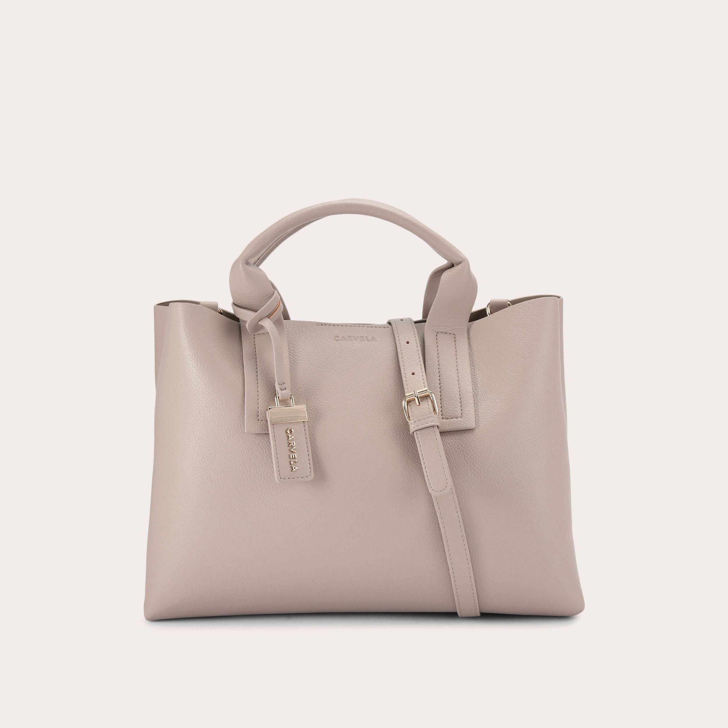 carvela LUNA MIDI TOTE Taupe Leather Alternative Tote Bag by CARVELA