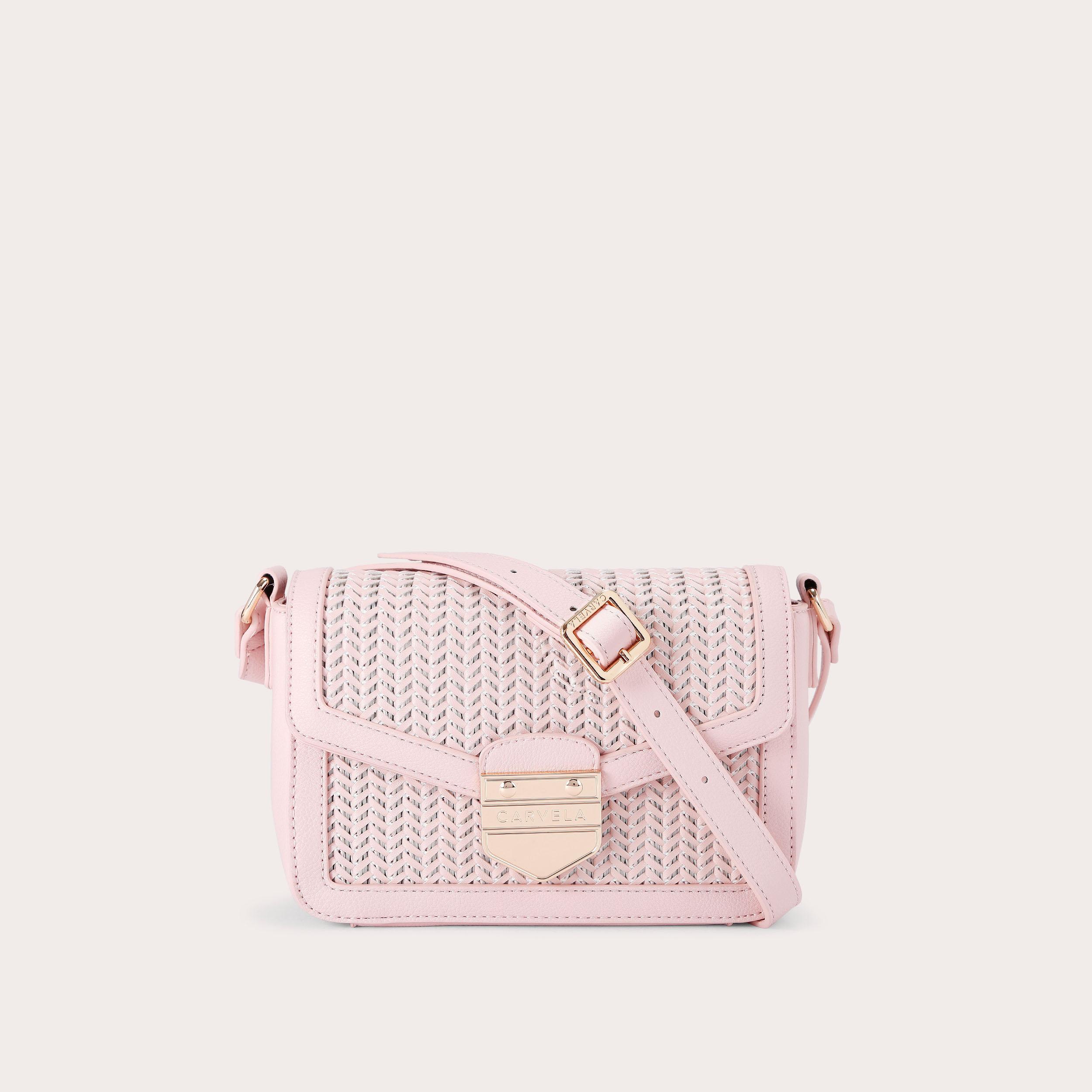 carvela MARIA WEAVE XBODY Pink Woven Messenger bag by CARVELA