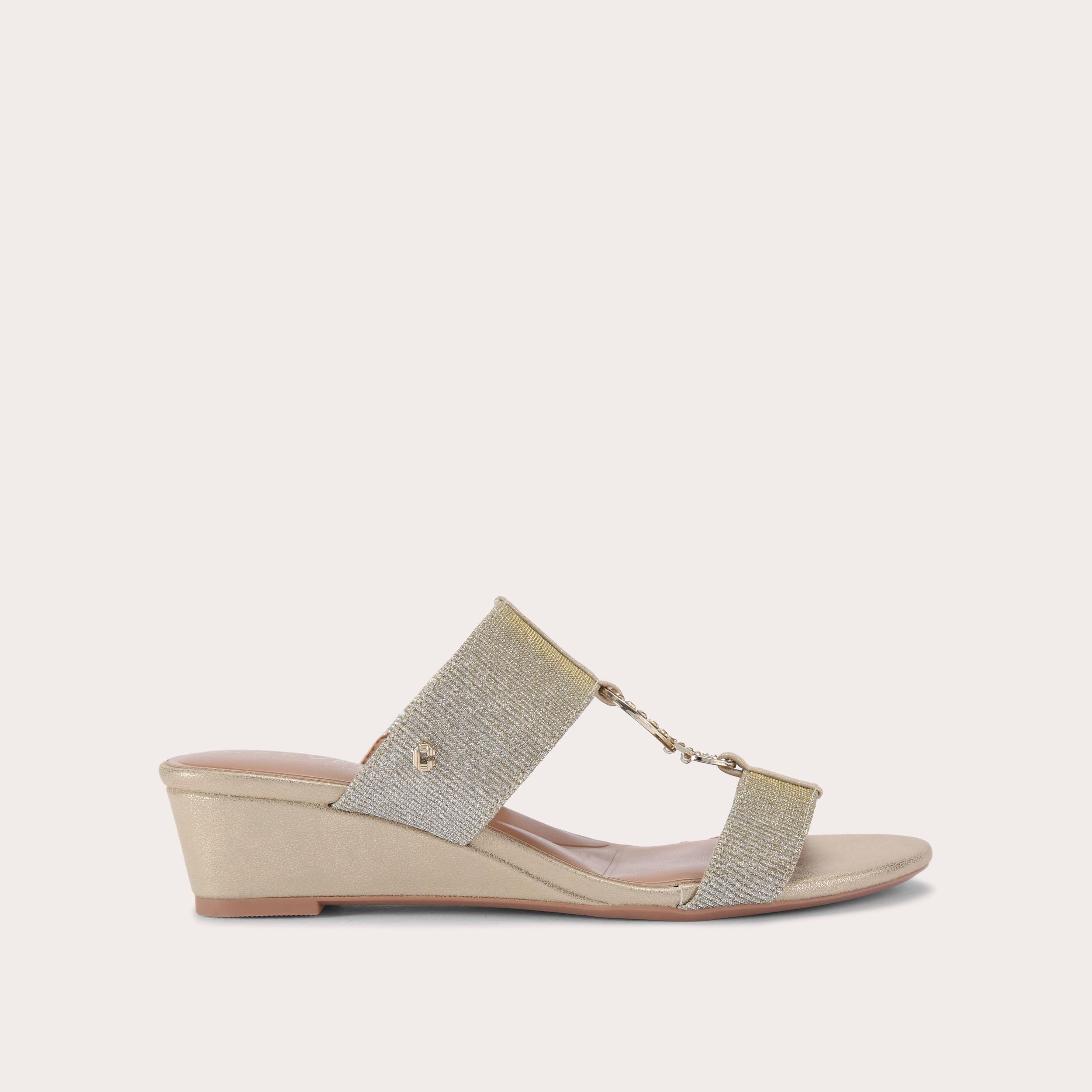 carvela ARLETTA MID WEDGE Metallic Gold Wedge Heel by CARVELA COMFORT